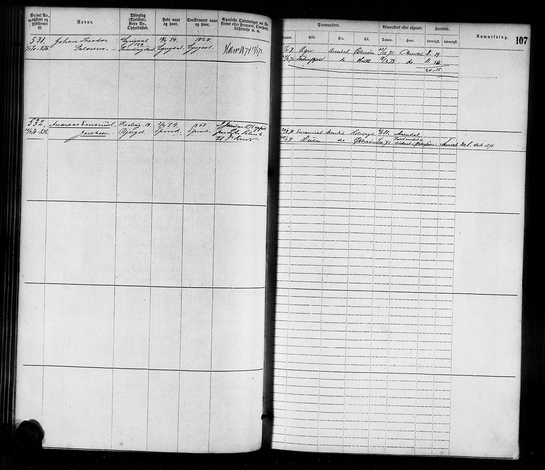 Farsund mønstringskrets, AV/SAK-2031-0017/F/Fa/L0001: Annotasjonsrulle nr 1-1920 med register, M-1, 1869-1877, p. 135