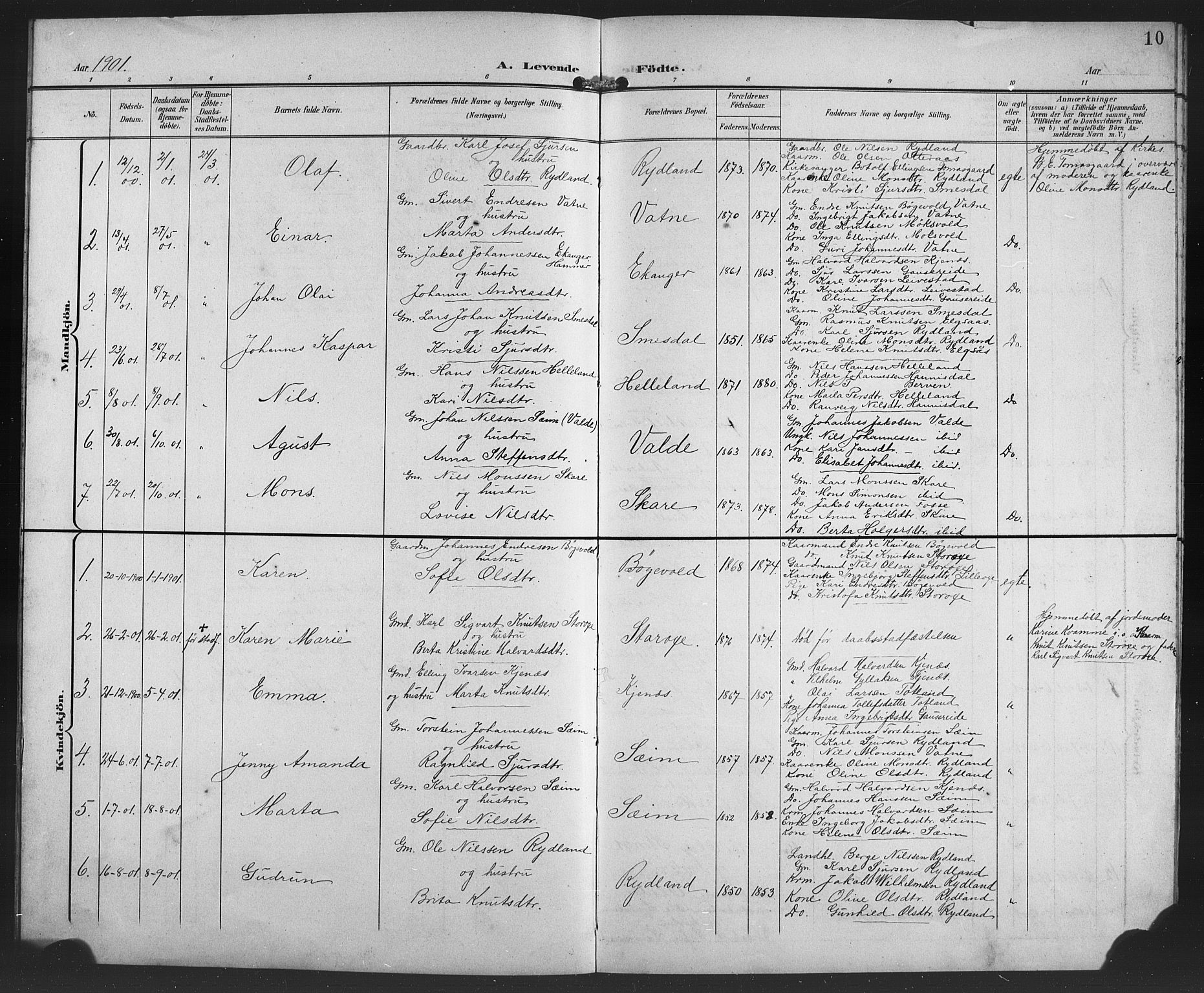 Alversund Sokneprestembete, SAB/A-73901/H/Ha/Haa/Haad/L0003: Parish register (official) no. D 3, 1899-1908, p. 10