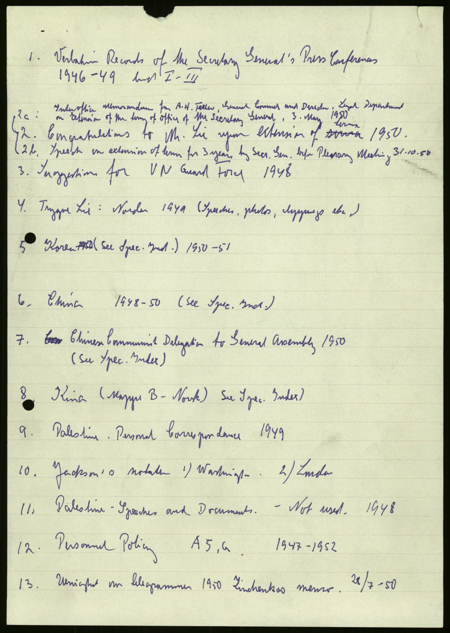 Lie, Trygve, AV/RA-PA-1407/D/L0019: Generalsekretærens papirer., 1946-1953, p. 23