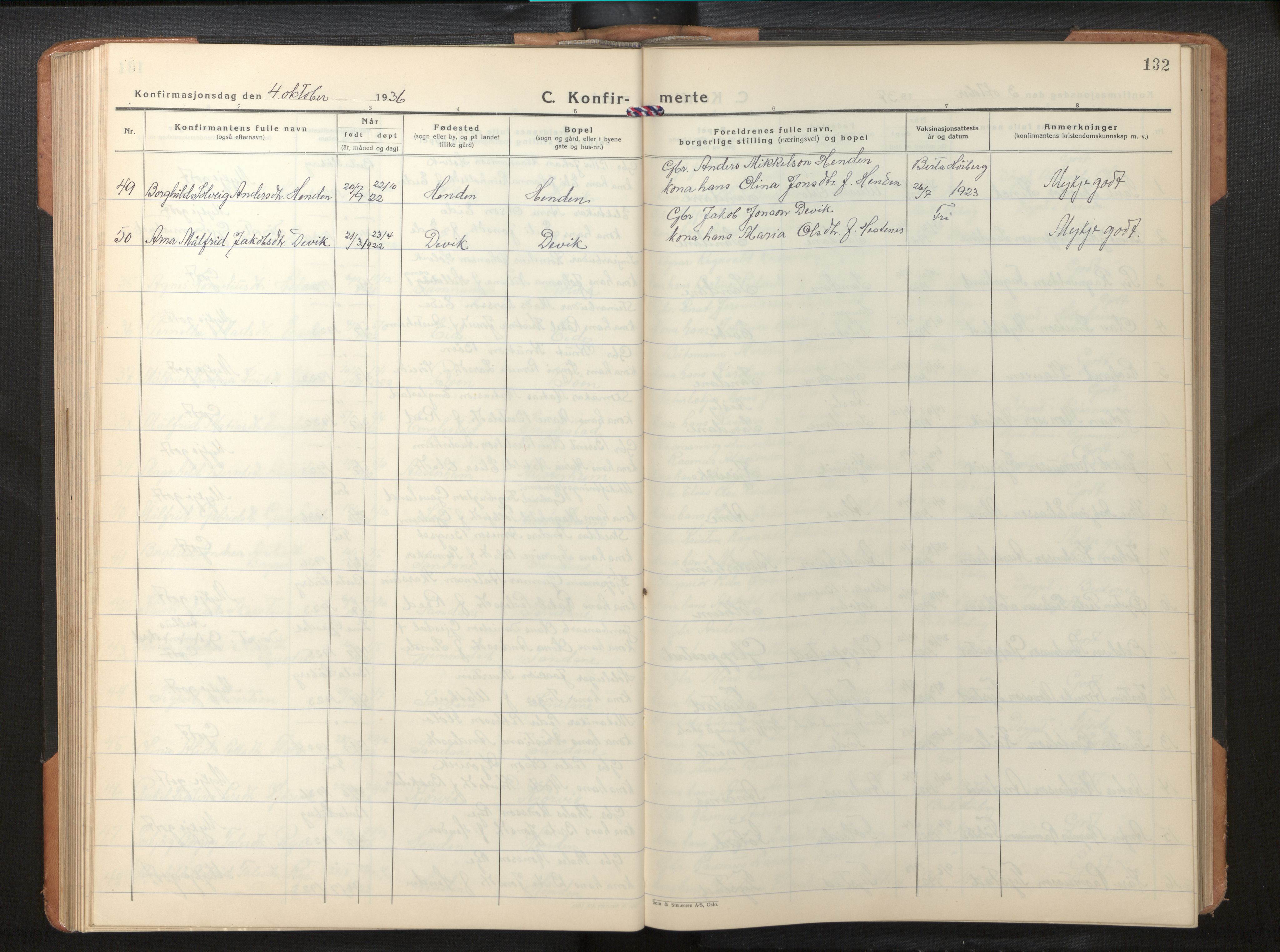 Gloppen sokneprestembete, AV/SAB-A-80101/H/Hab/Habb/L0005: Parish register (copy) no. B 5, 1931-1953, p. 131b-132a