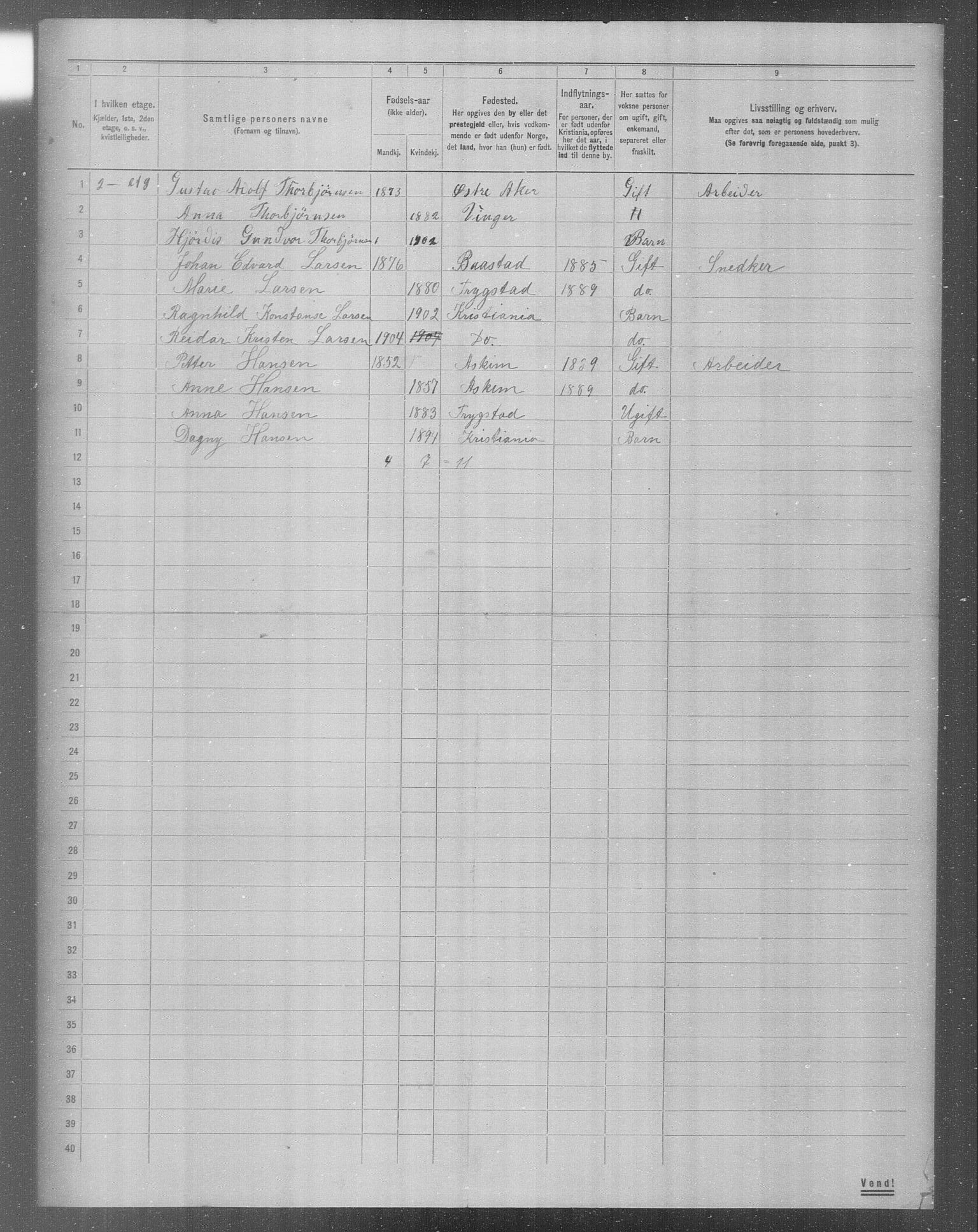 OBA, Municipal Census 1904 for Kristiania, 1904, p. 13628