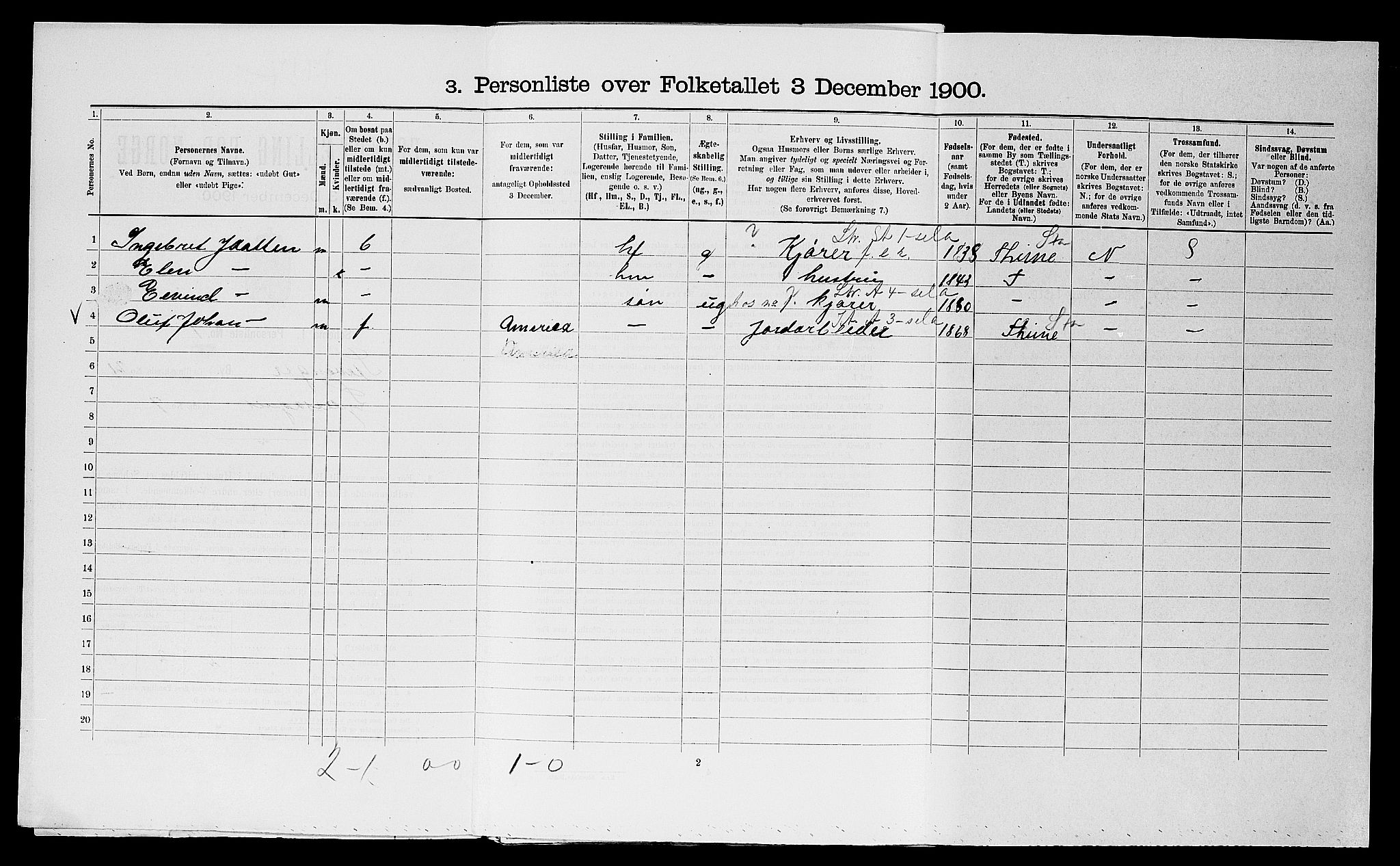 SAST, 1900 census for Stavanger, 1900, p. 8029
