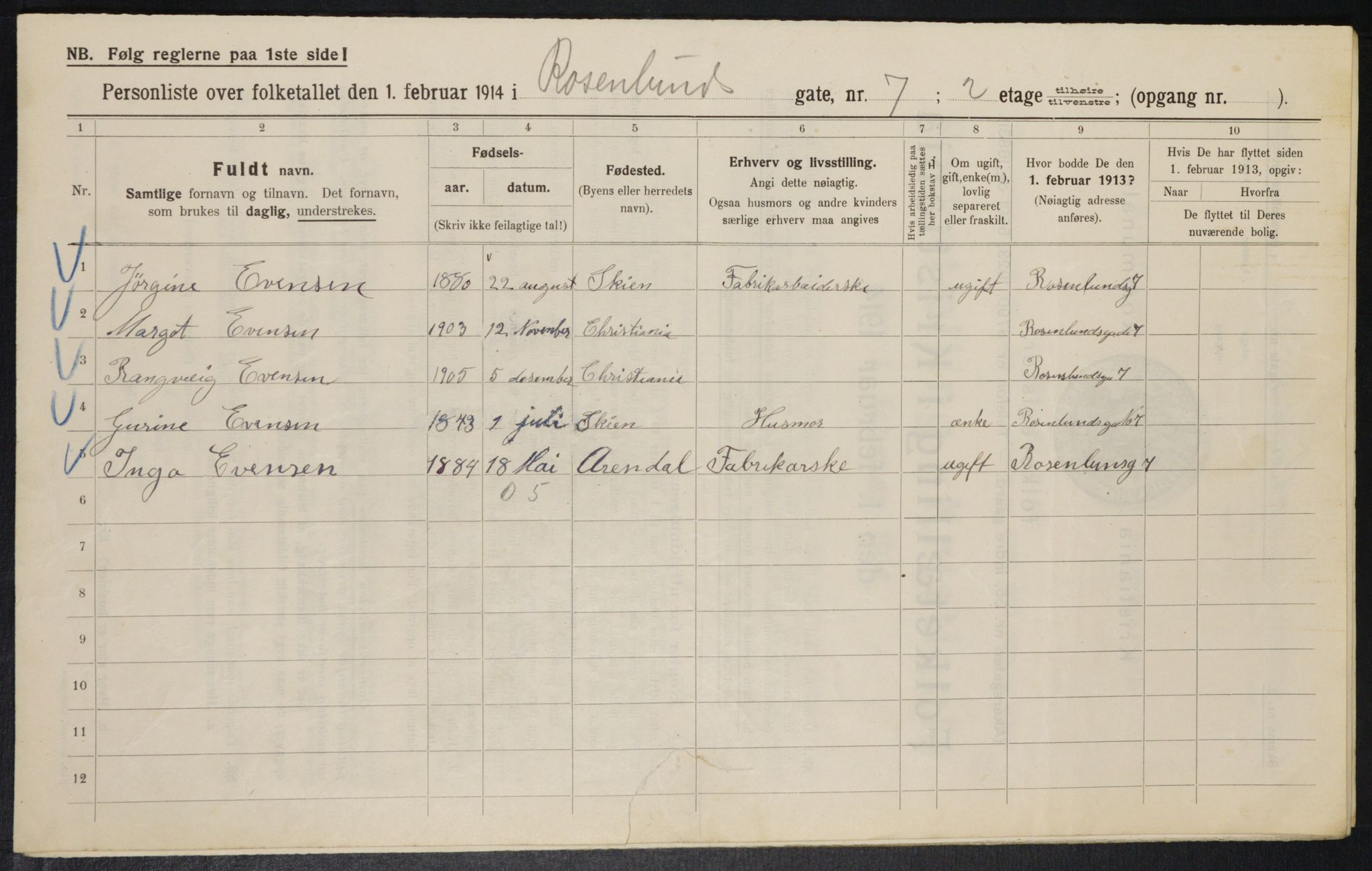 OBA, Municipal Census 1914 for Kristiania, 1914, p. 83893