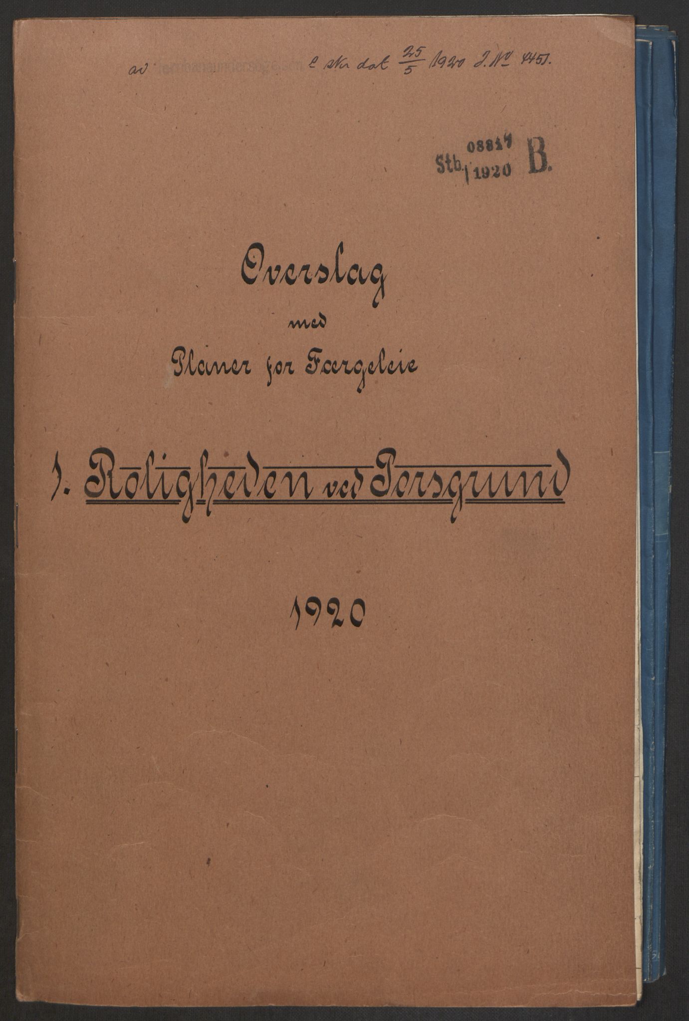 Norges Statsbaner, Baneavdelingen B, RA/S-1619/1/F/Fa/L0042: NORGE-JYLLAND, 1920, p. 7