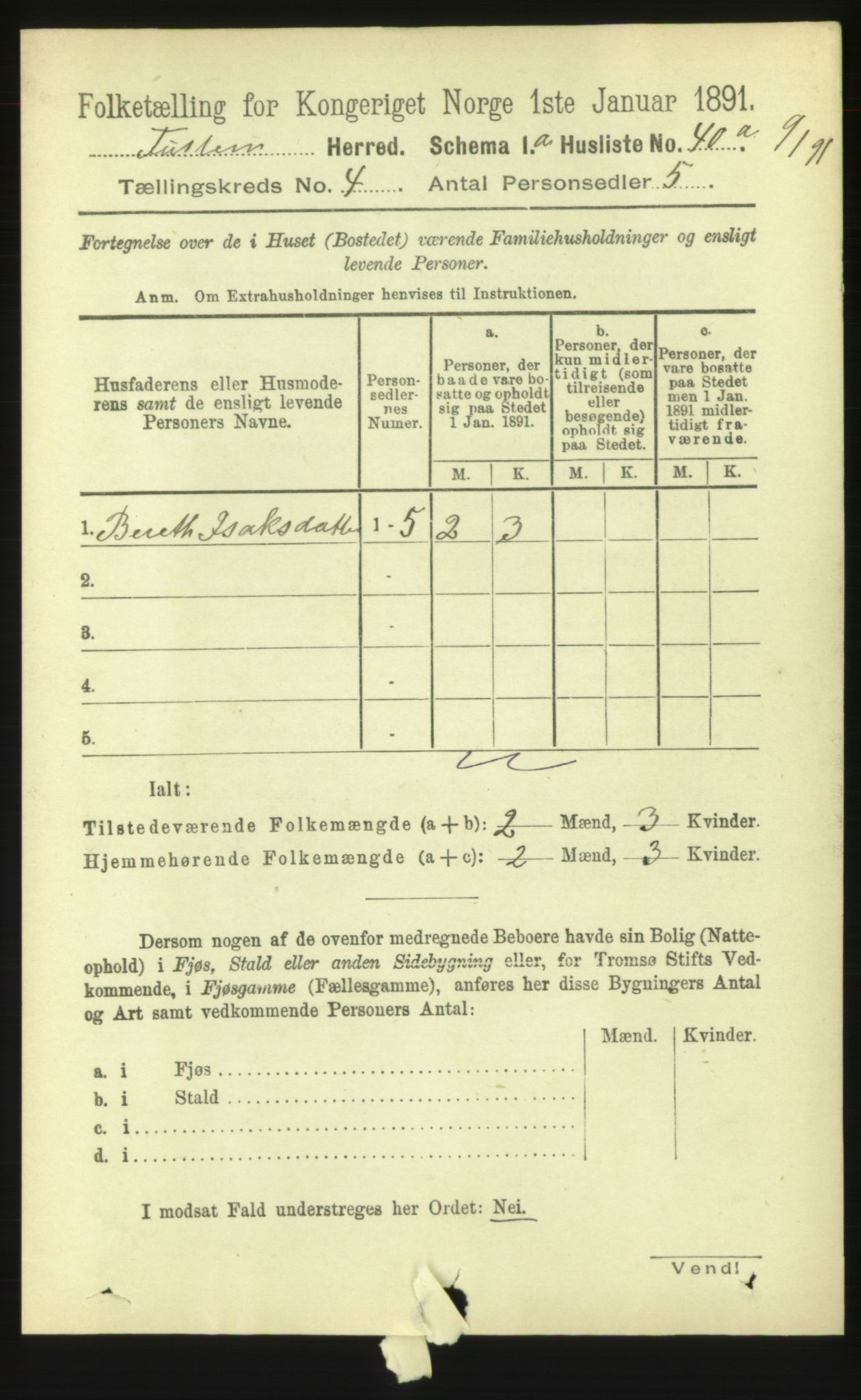 RA, 1891 census for 1572 Tustna, 1891, p. 1386