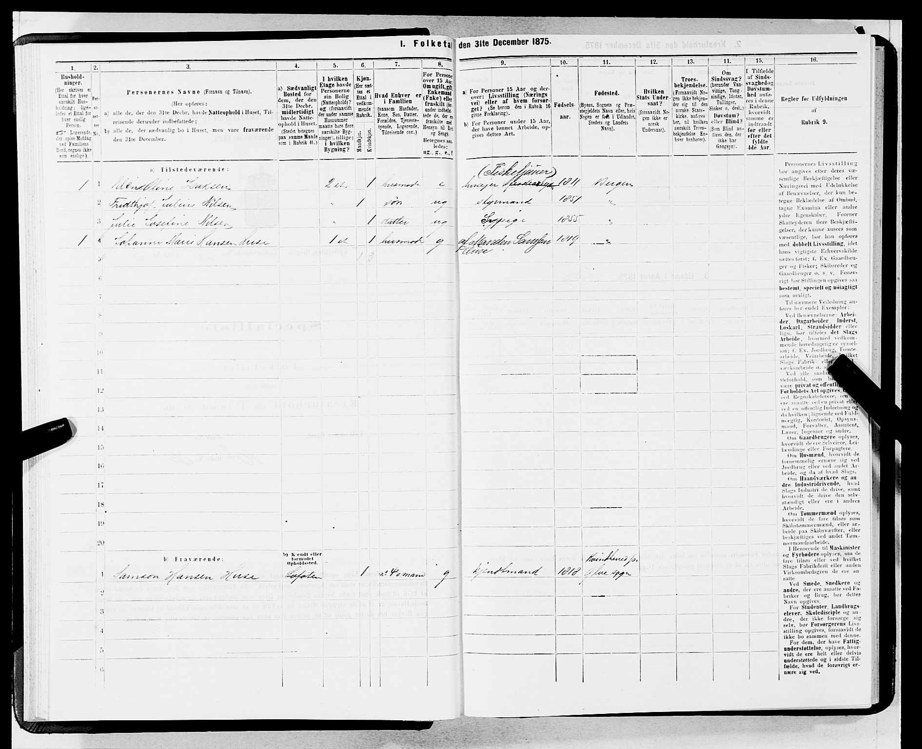 SAB, 1875 census for 1301 Bergen, 1875, p. 1955