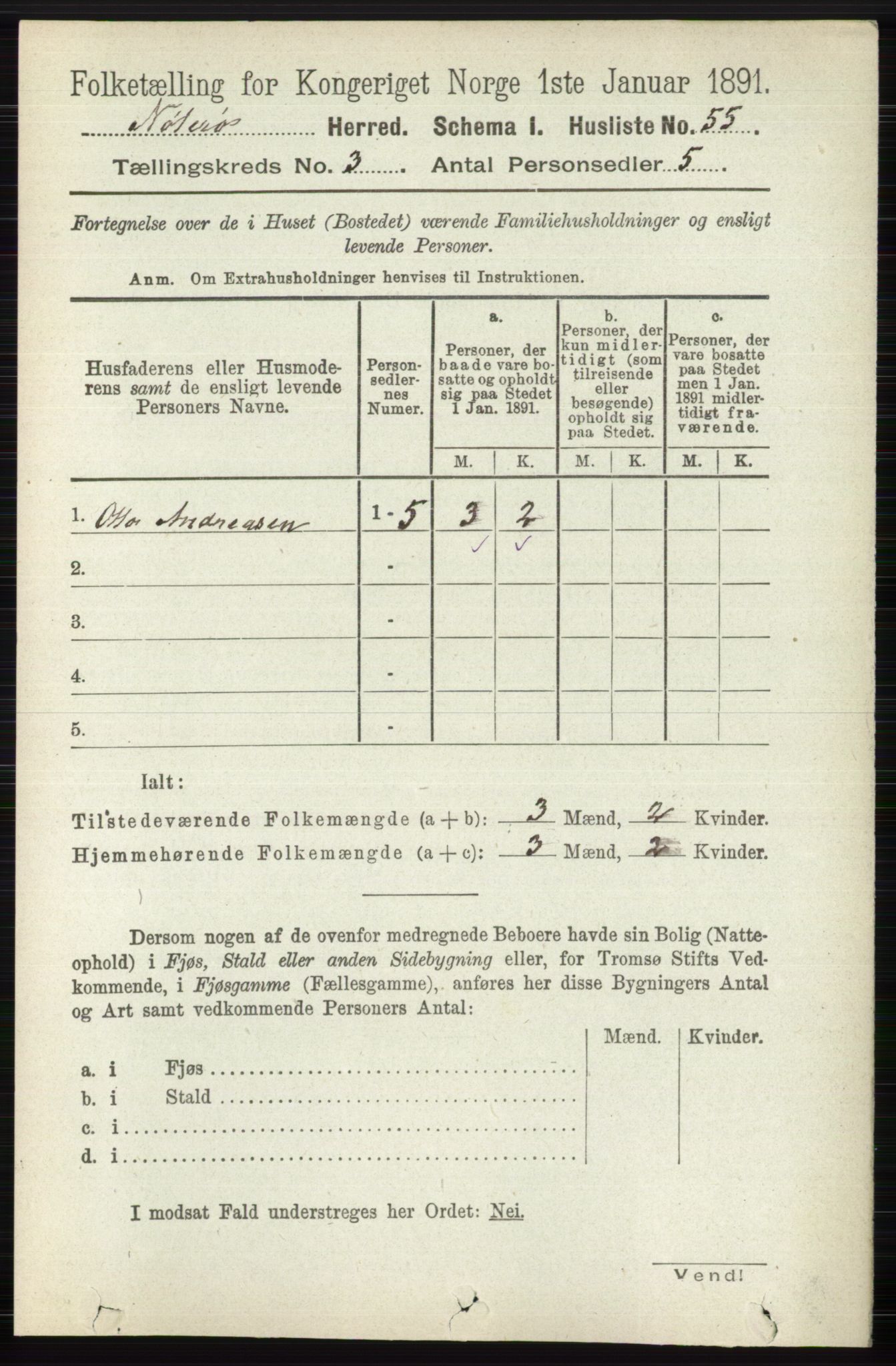 RA, 1891 census for 0722 Nøtterøy, 1891, p. 1534