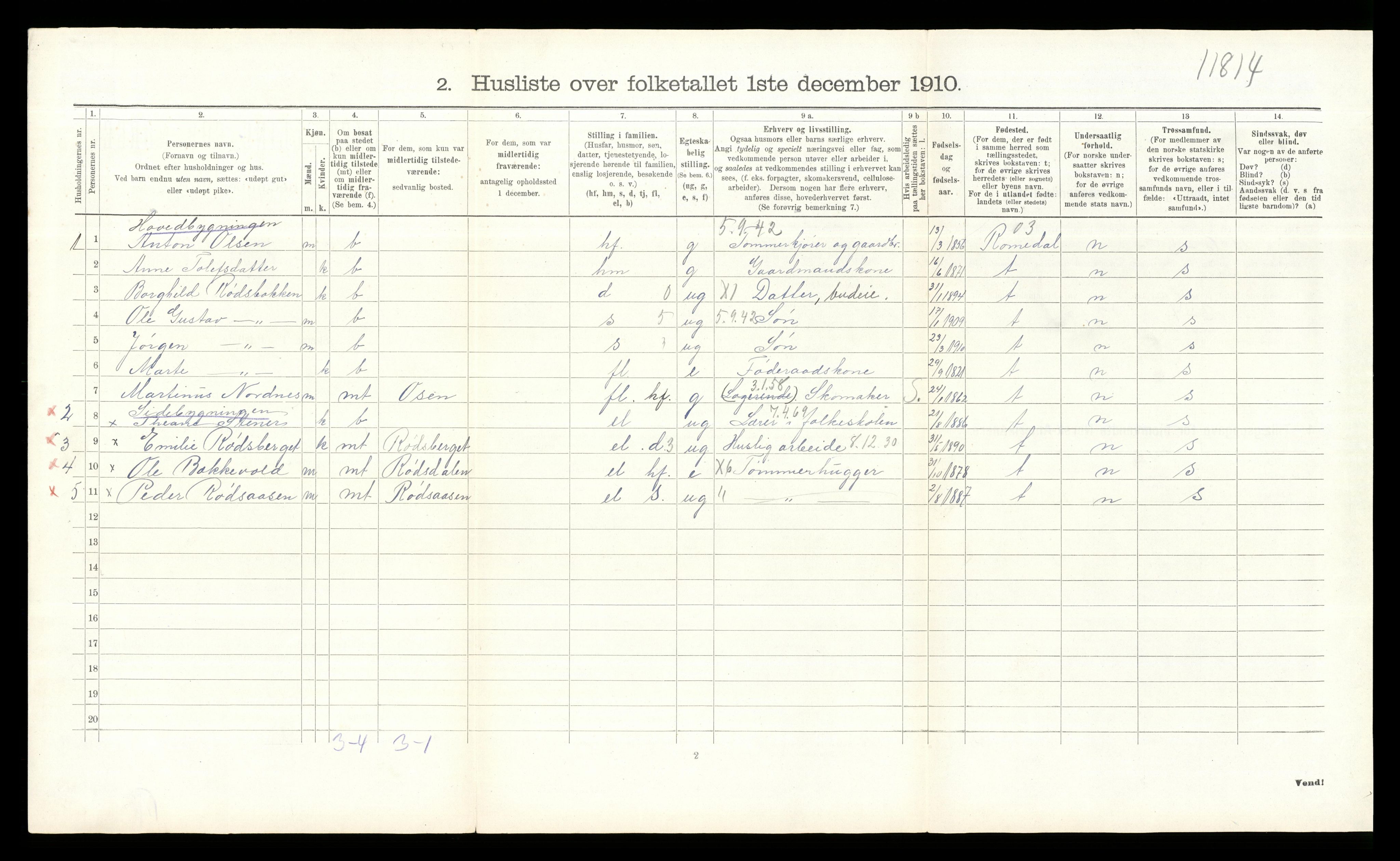 RA, 1910 census for Åmot, 1910, p. 764