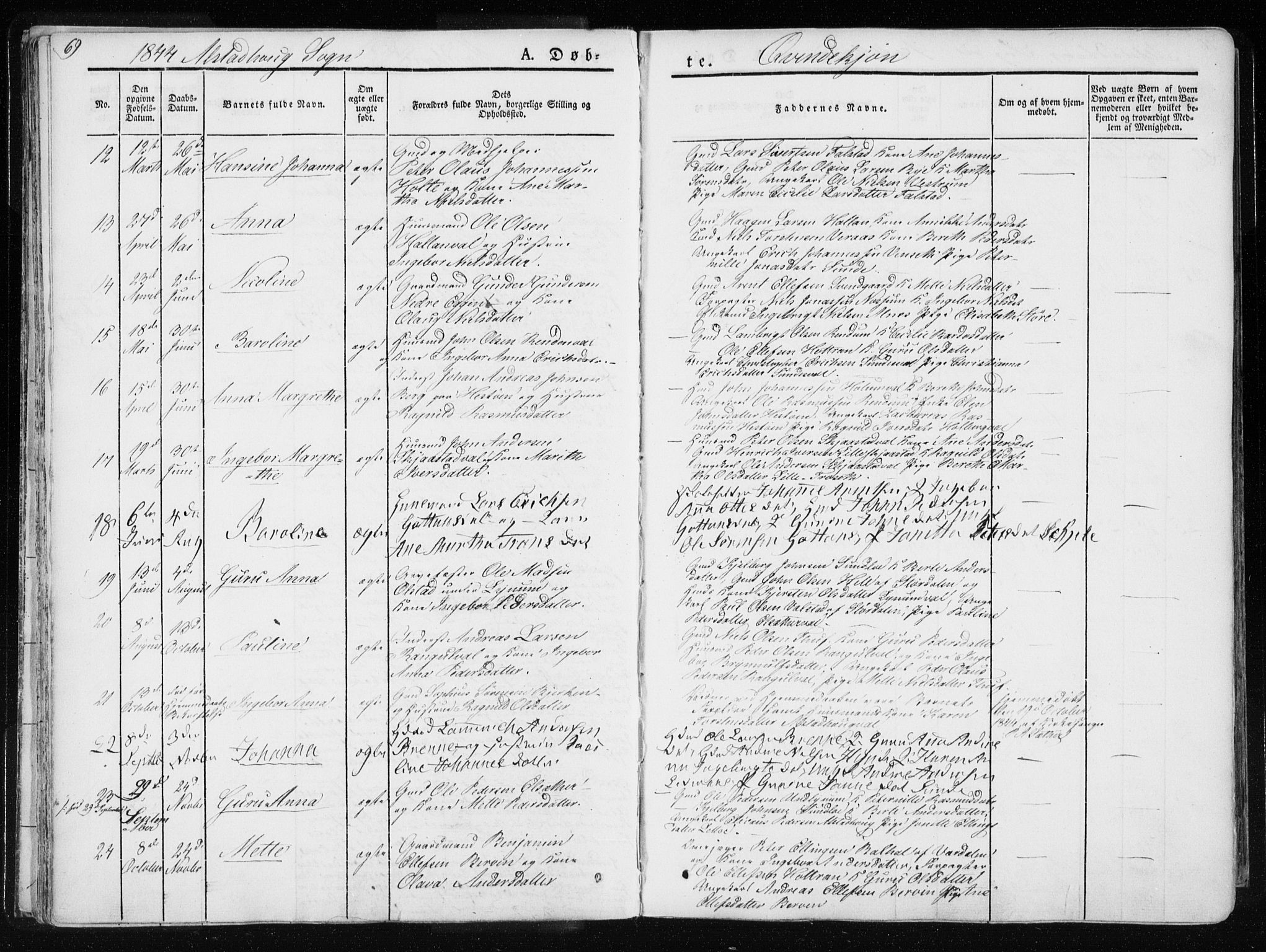 Ministerialprotokoller, klokkerbøker og fødselsregistre - Nord-Trøndelag, SAT/A-1458/717/L0154: Parish register (official) no. 717A06 /1, 1836-1849, p. 69