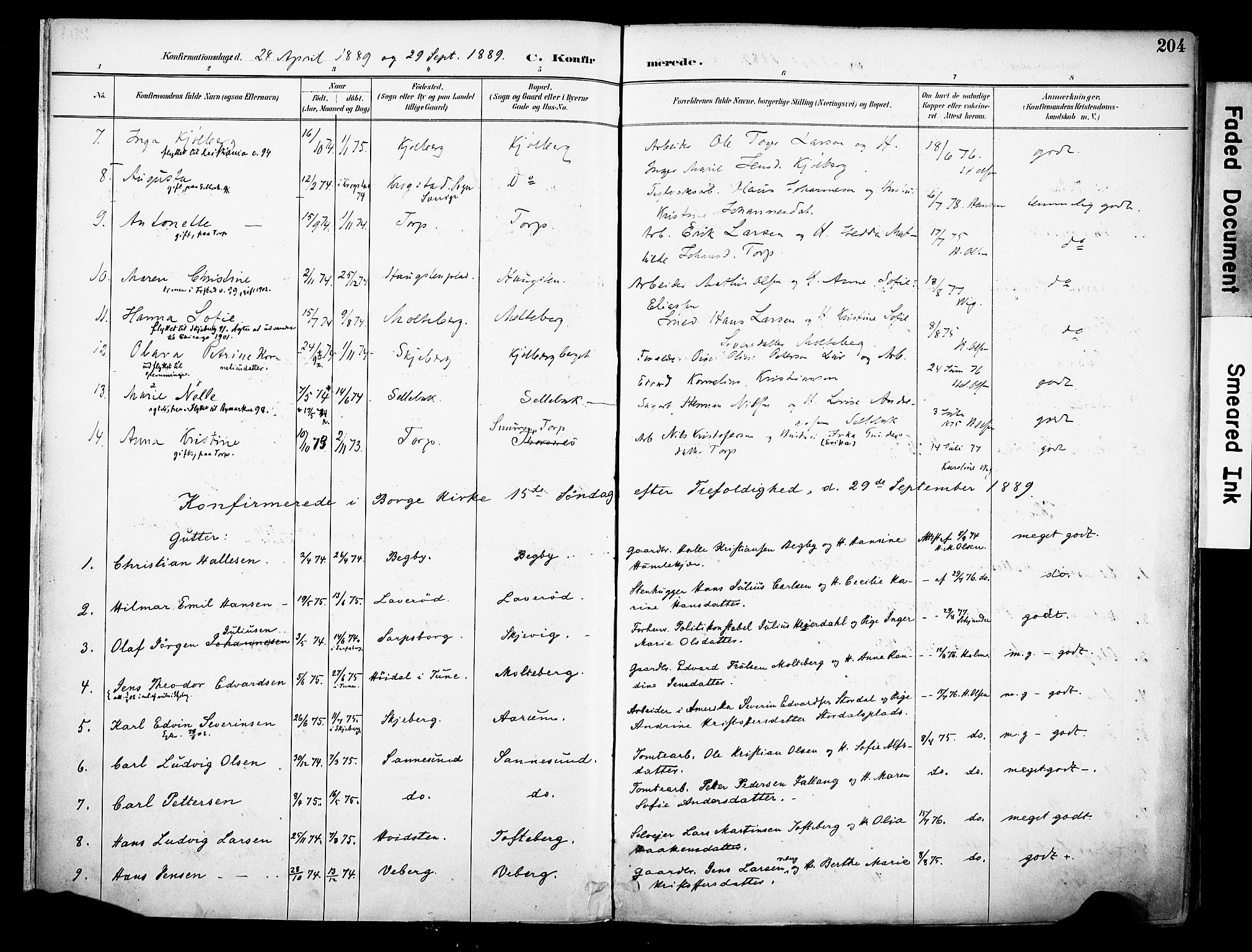 Borge prestekontor Kirkebøker, AV/SAO-A-10903/F/Fa/L0008: Parish register (official) no. I 8B, 1887-1902, p. 204