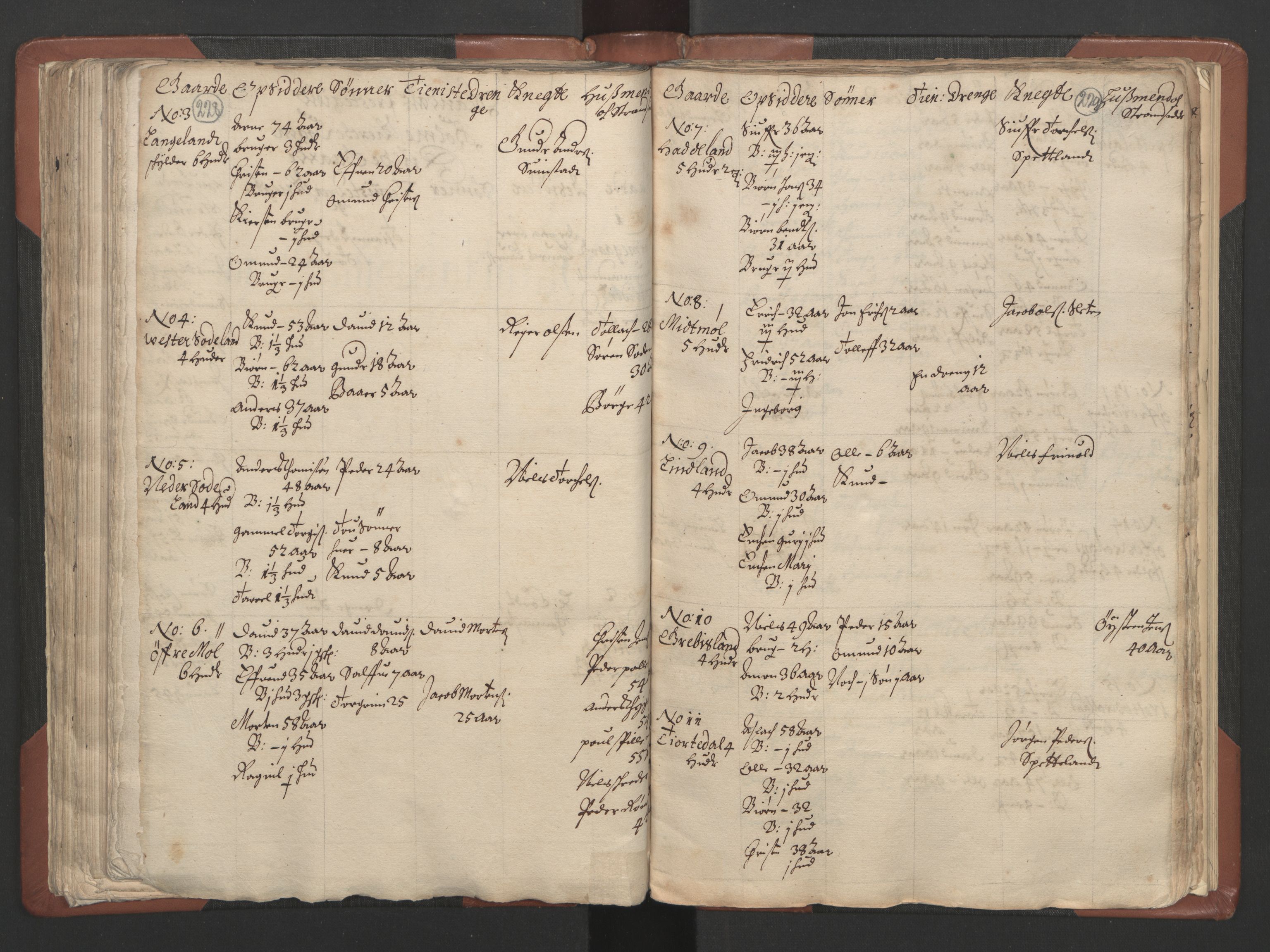 RA, Bailiff's Census 1664-1666, no. 9: Mandal len, 1664-1666, p. 228-229