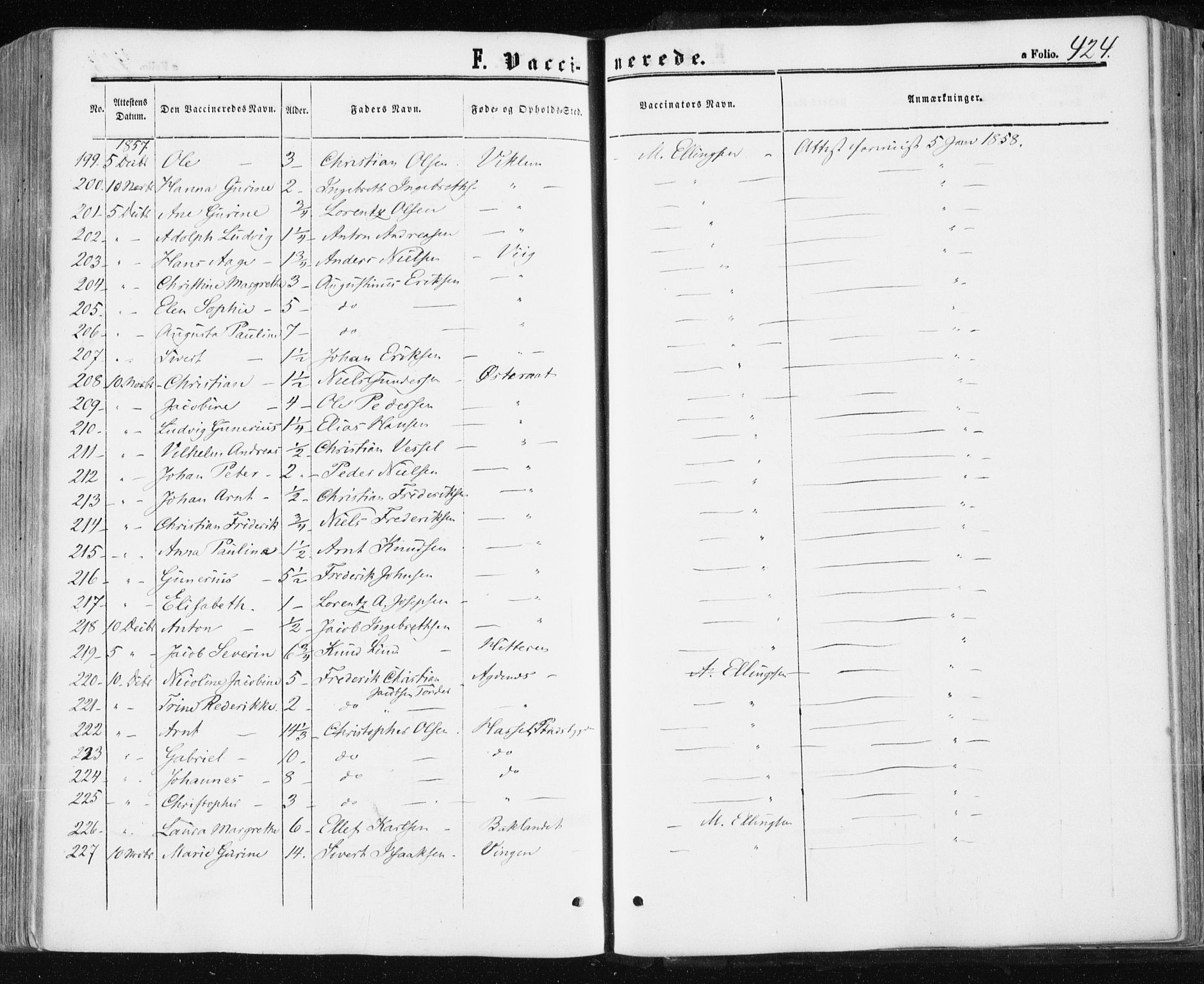 Ministerialprotokoller, klokkerbøker og fødselsregistre - Sør-Trøndelag, AV/SAT-A-1456/659/L0737: Parish register (official) no. 659A07, 1857-1875, p. 424