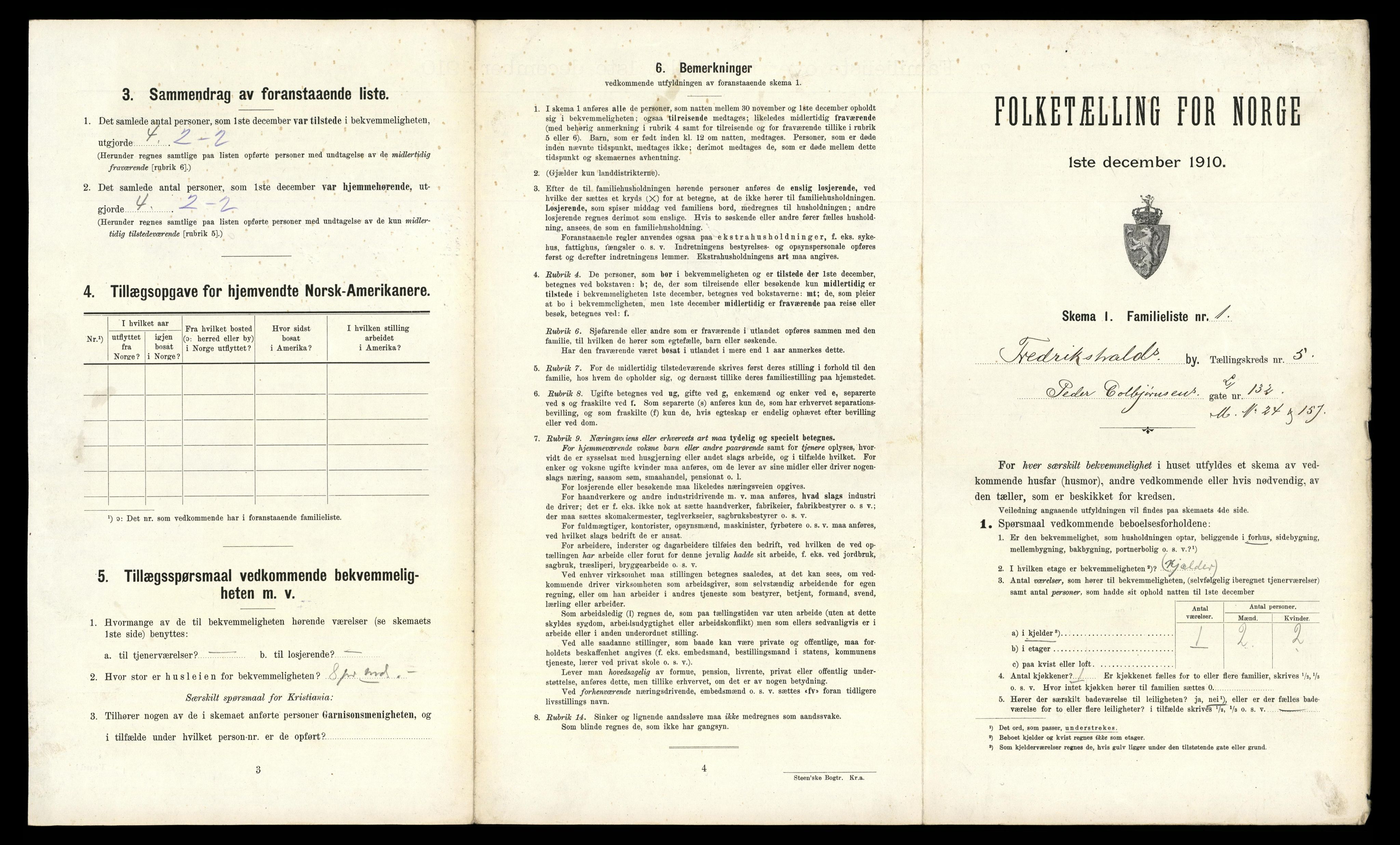 RA, 1910 census for Fredrikshald, 1910, p. 1400