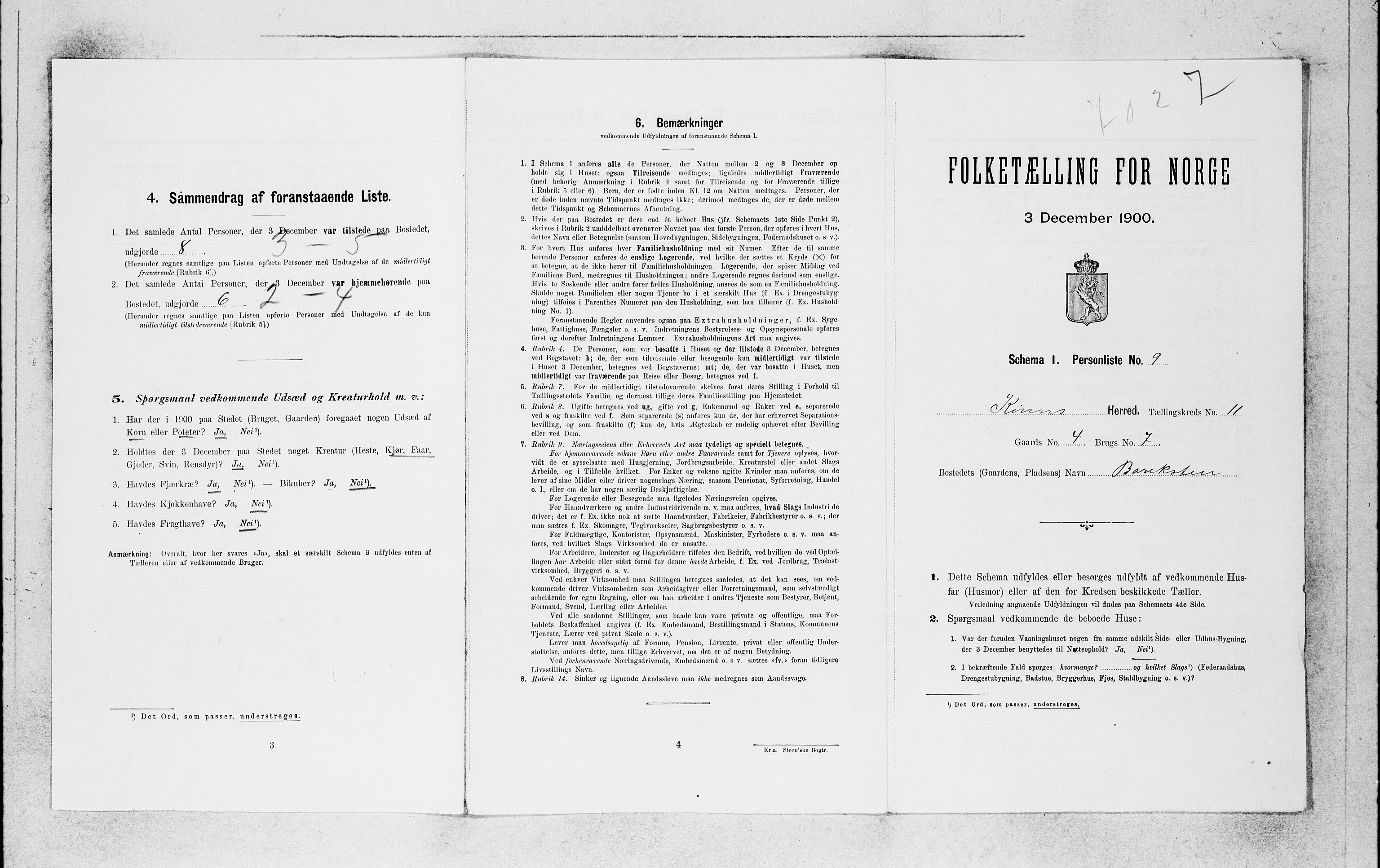 SAB, 1900 census for Kinn, 1900, p. 1226