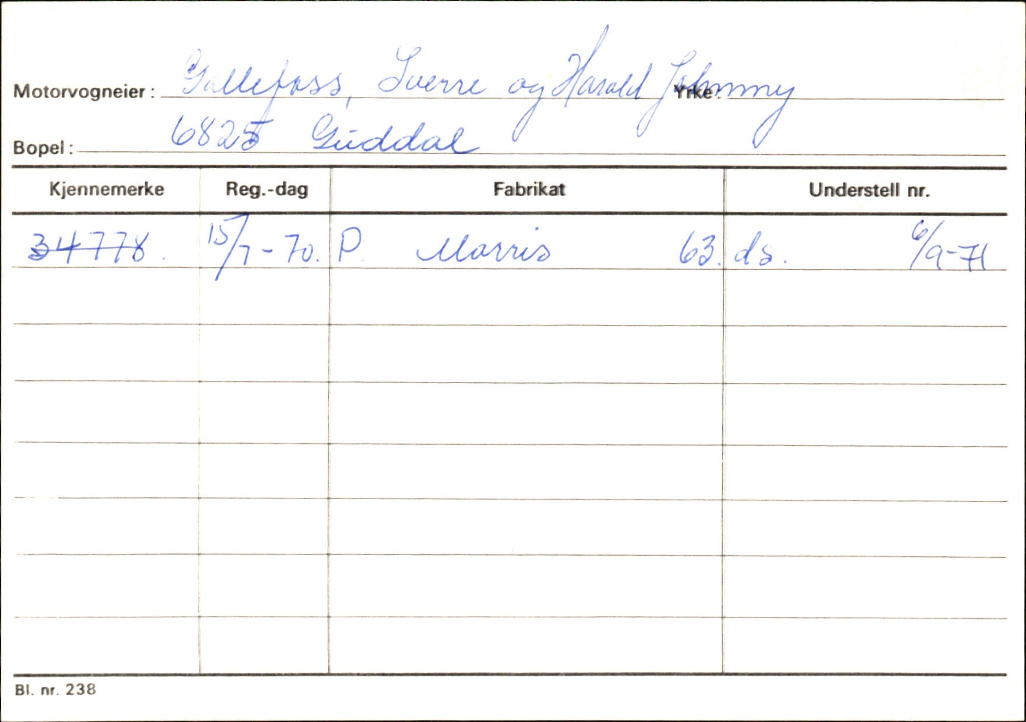 Statens vegvesen, Sogn og Fjordane vegkontor, AV/SAB-A-5301/4/F/L0125: Eigarregister Sogndal V-Å. Aurland A-Å. Fjaler A-N, 1945-1975, p. 1751