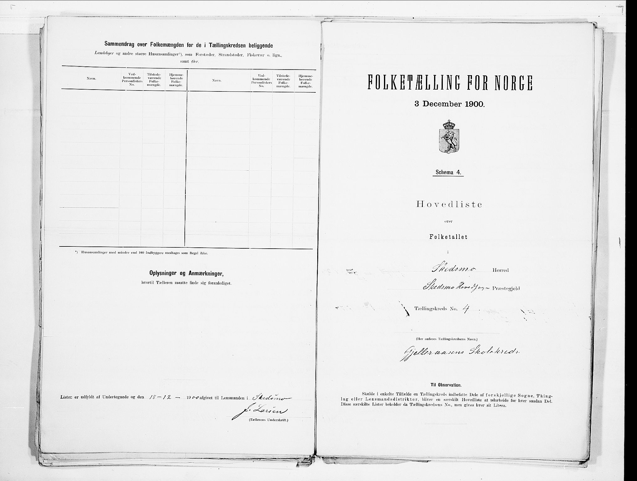SAO, 1900 census for Skedsmo, 1900, p. 12