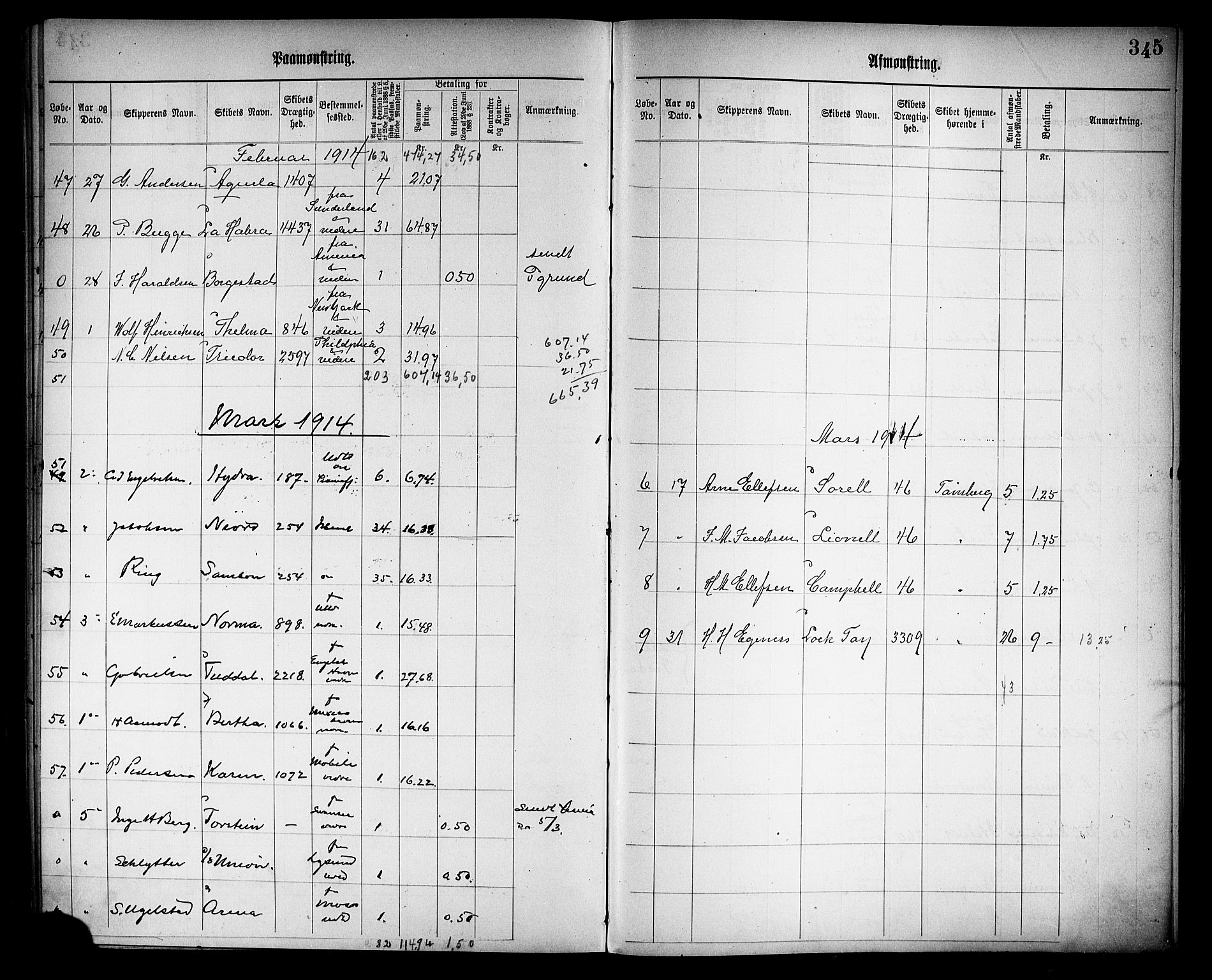 Tønsberg innrulleringskontor, AV/SAKO-A-786/H/Ha/L0006: Mønstringsjournal, 1906-1914, p. 349