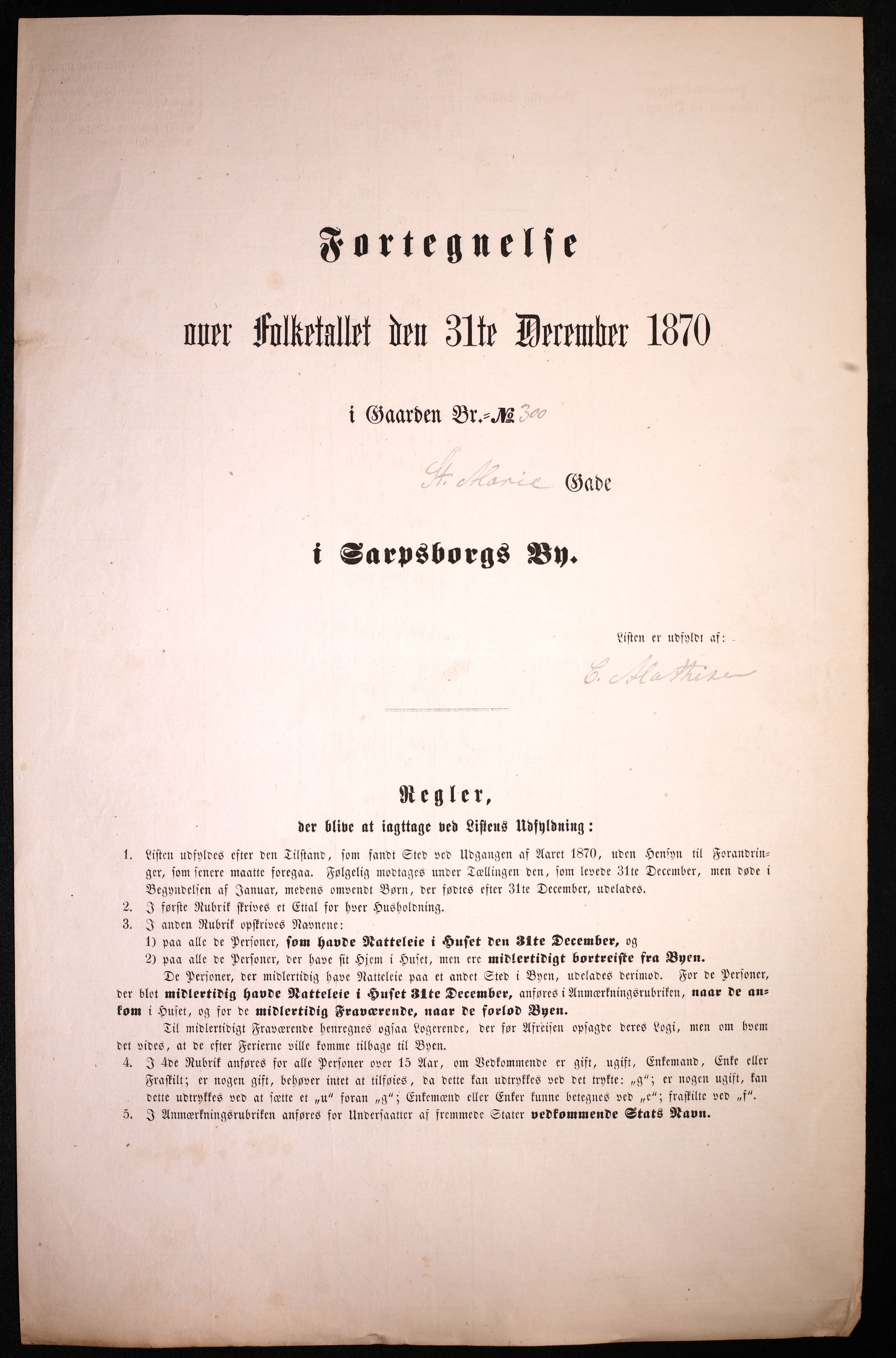 RA, 1870 census for 0102 Sarpsborg, 1870, p. 235