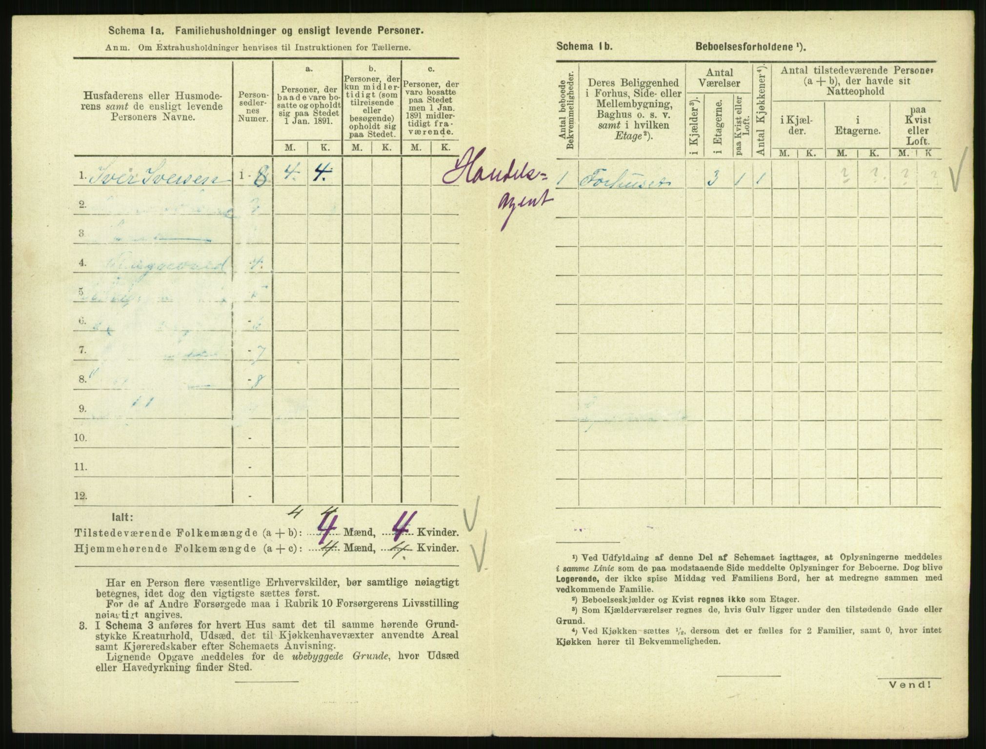 RA, 1891 census for 0801 Kragerø, 1891, p. 519