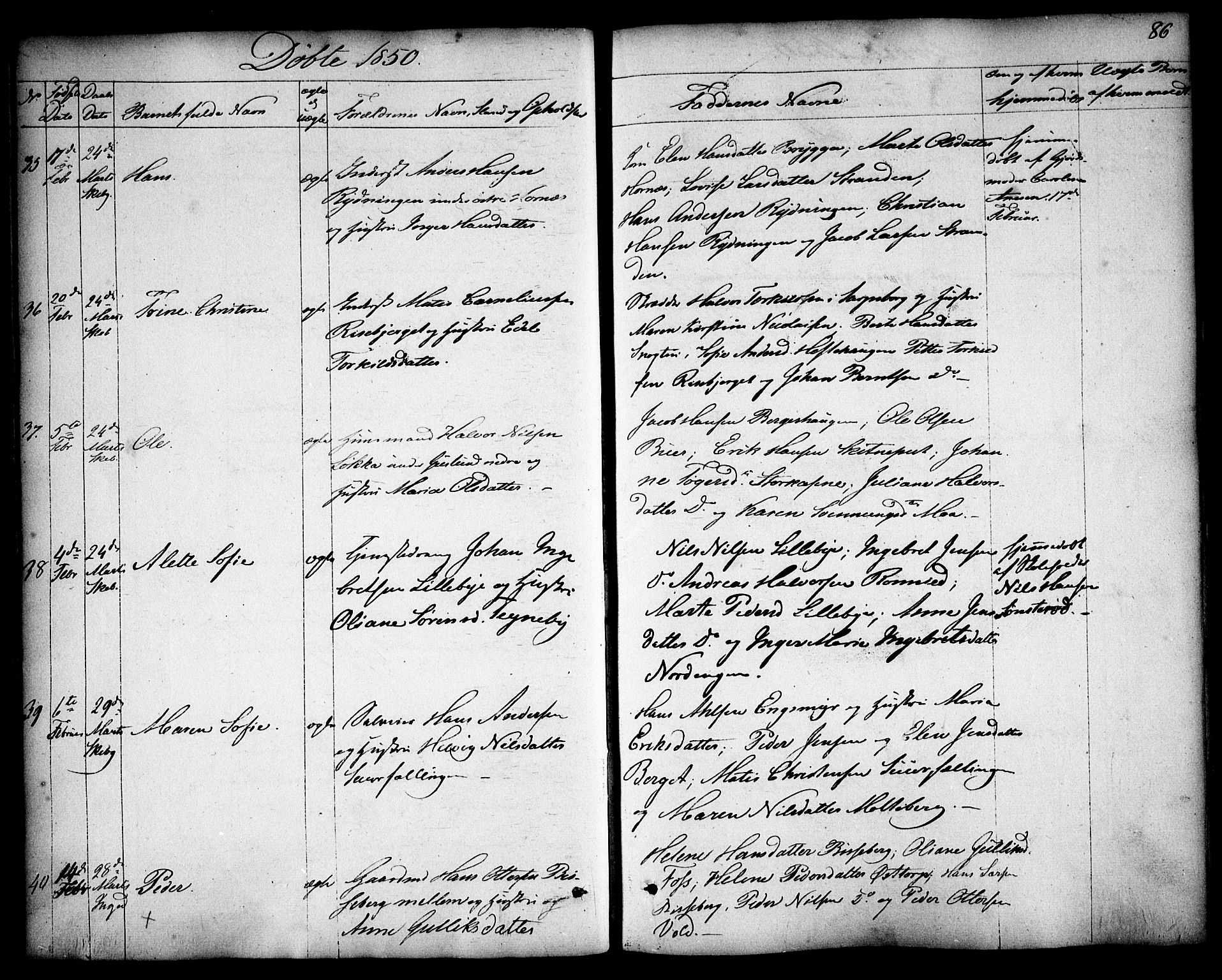 Skjeberg prestekontor Kirkebøker, SAO/A-10923/F/Fa/L0006: Parish register (official) no. I 6, 1846-1858, p. 86