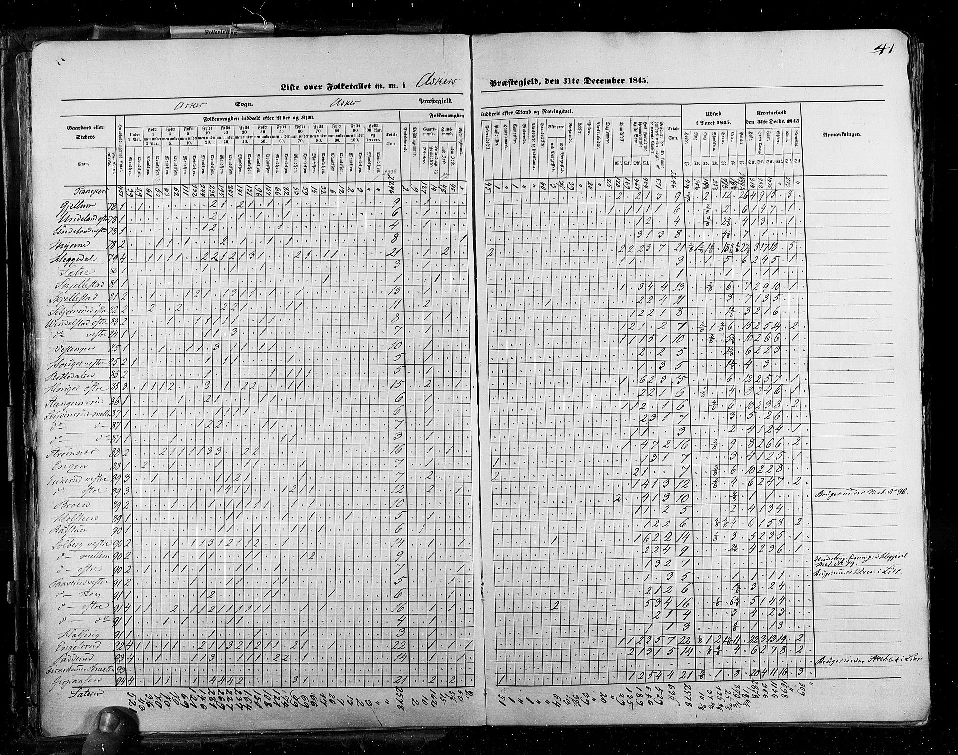 RA, Census 1845, vol. 2: Smålenenes amt og Akershus amt, 1845, p. 41