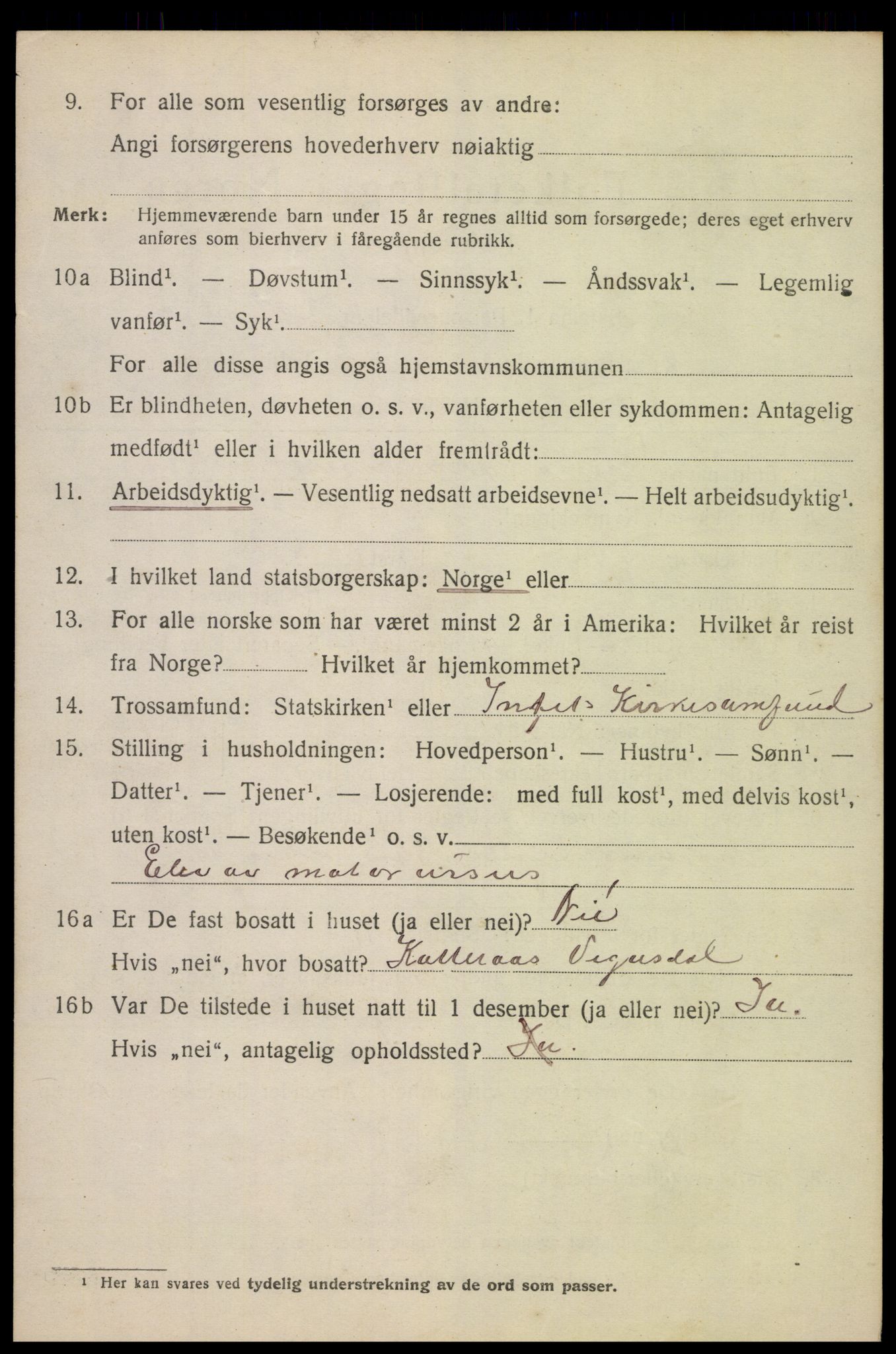 SAK, 1920 census for Kristiansand, 1920, p. 12304