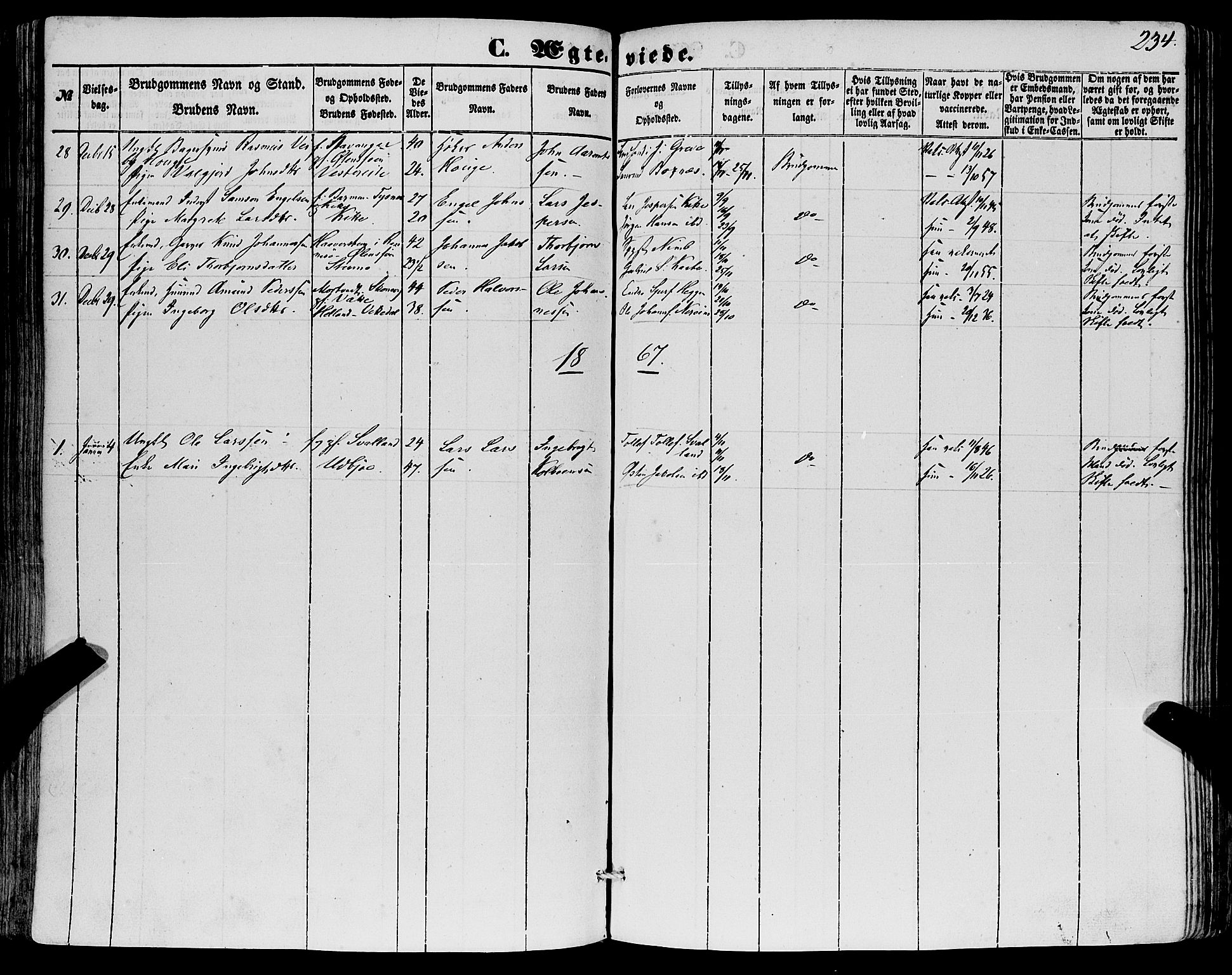 Fjelberg sokneprestembete, SAB/A-75201/H/Haa: Parish register (official) no. A 7, 1851-1867, p. 234