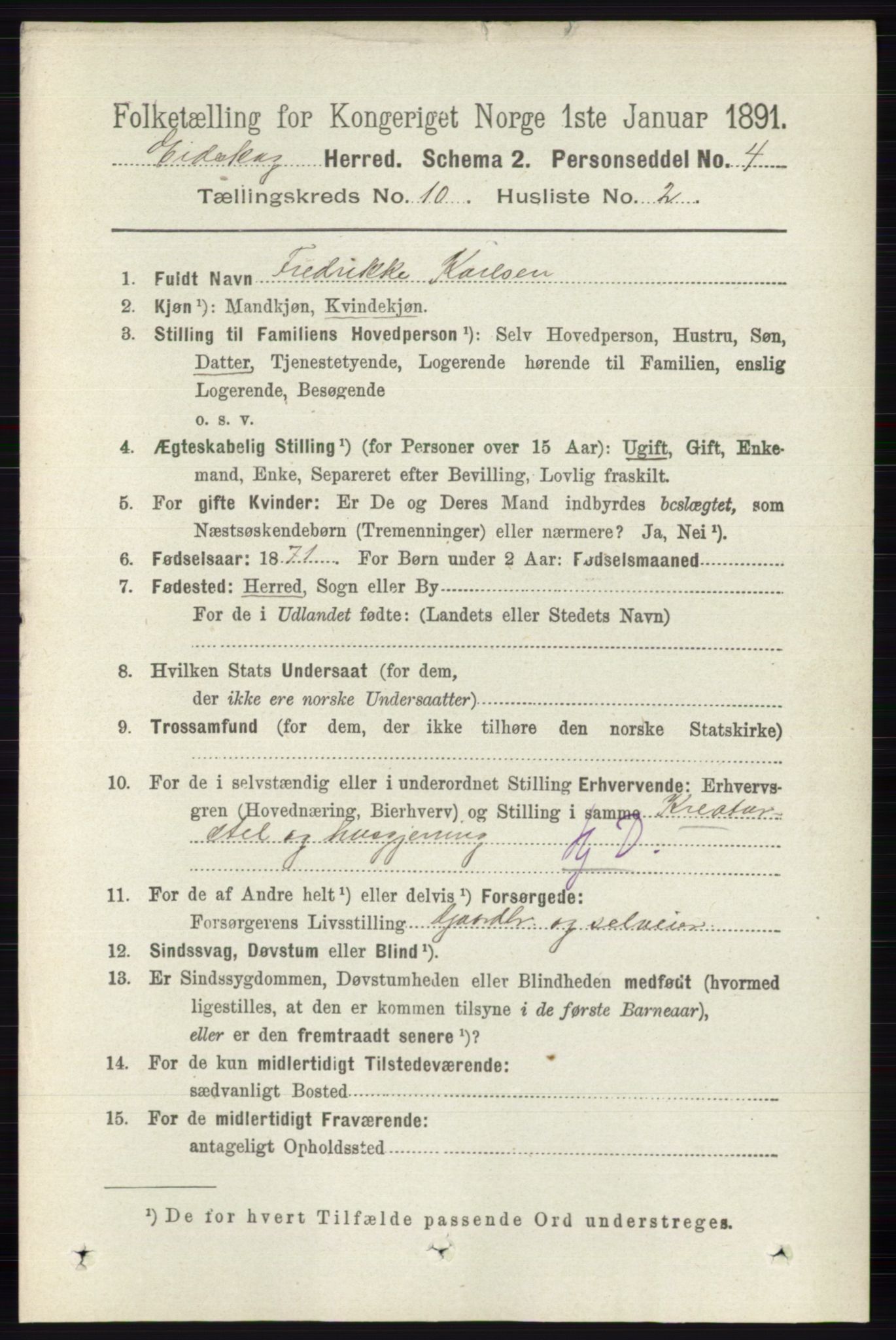 RA, 1891 census for 0420 Eidskog, 1891, p. 6131