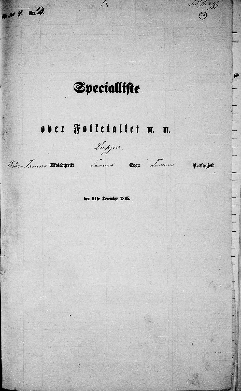 RA, 1865 census for Tana, 1865, p. 40
