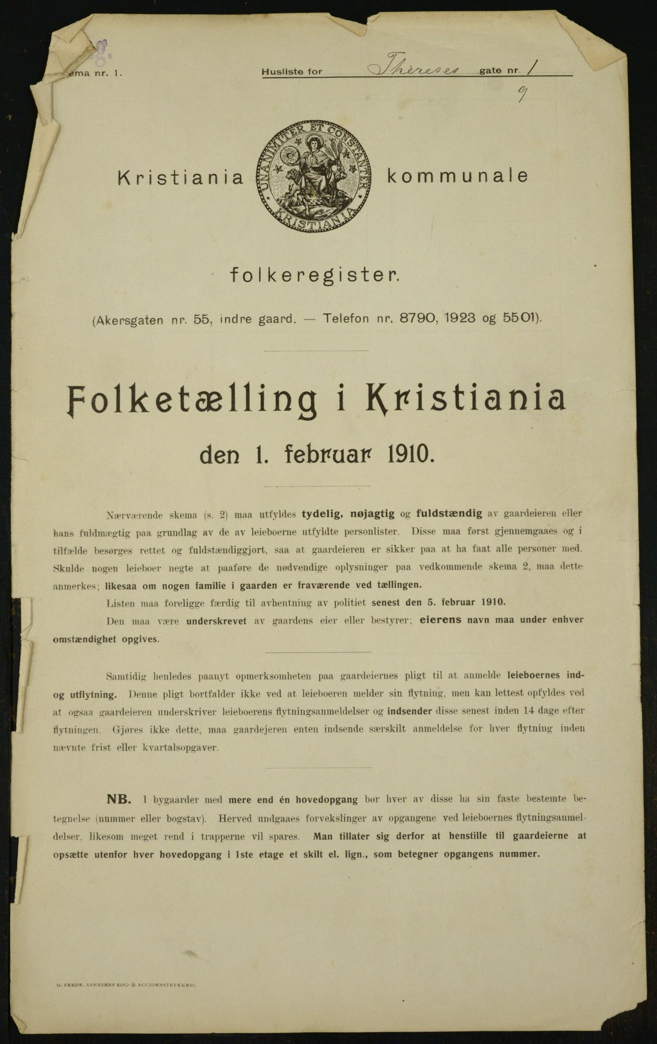 OBA, Municipal Census 1910 for Kristiania, 1910, p. 102298