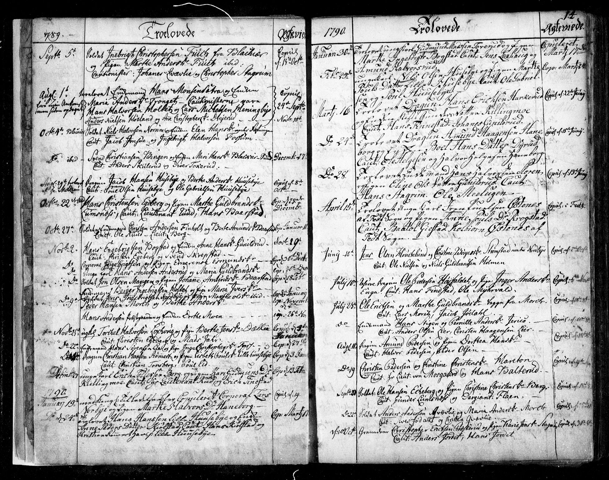 Aurskog prestekontor Kirkebøker, AV/SAO-A-10304a/F/Fa/L0003: Parish register (official) no. I 3, 1767-1807, p. 14