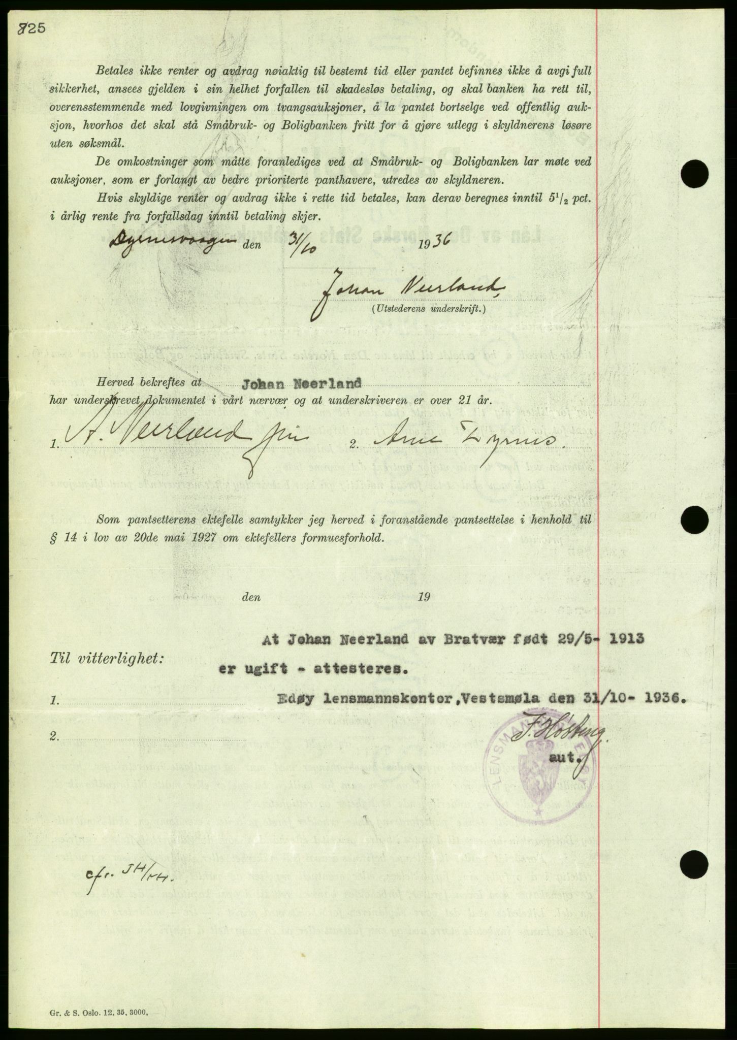 Nordmøre sorenskriveri, AV/SAT-A-4132/1/2/2Ca/L0090: Mortgage book no. B80, 1936-1937, Diary no: : 169/1937