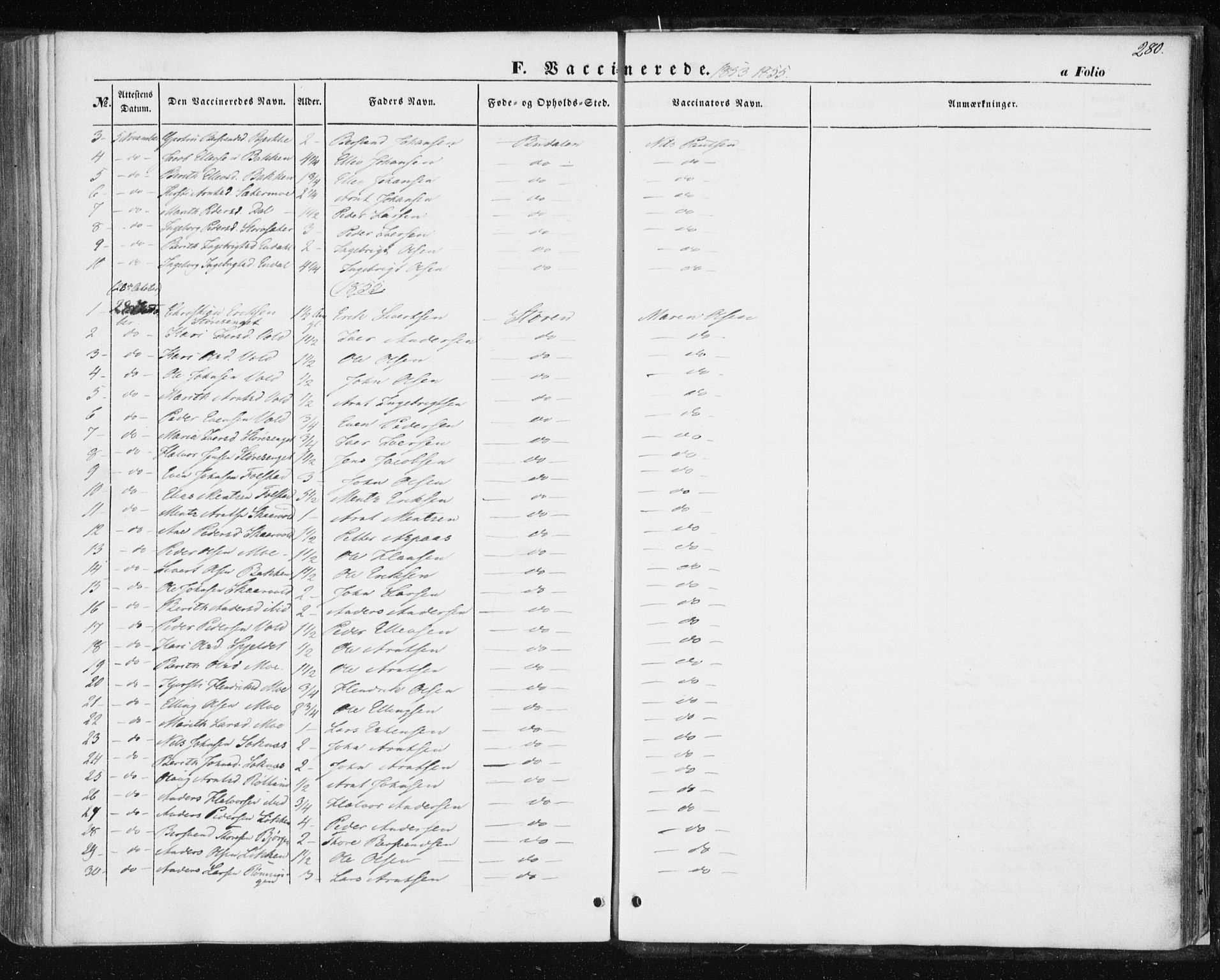 Ministerialprotokoller, klokkerbøker og fødselsregistre - Sør-Trøndelag, SAT/A-1456/687/L1000: Parish register (official) no. 687A06, 1848-1869, p. 280