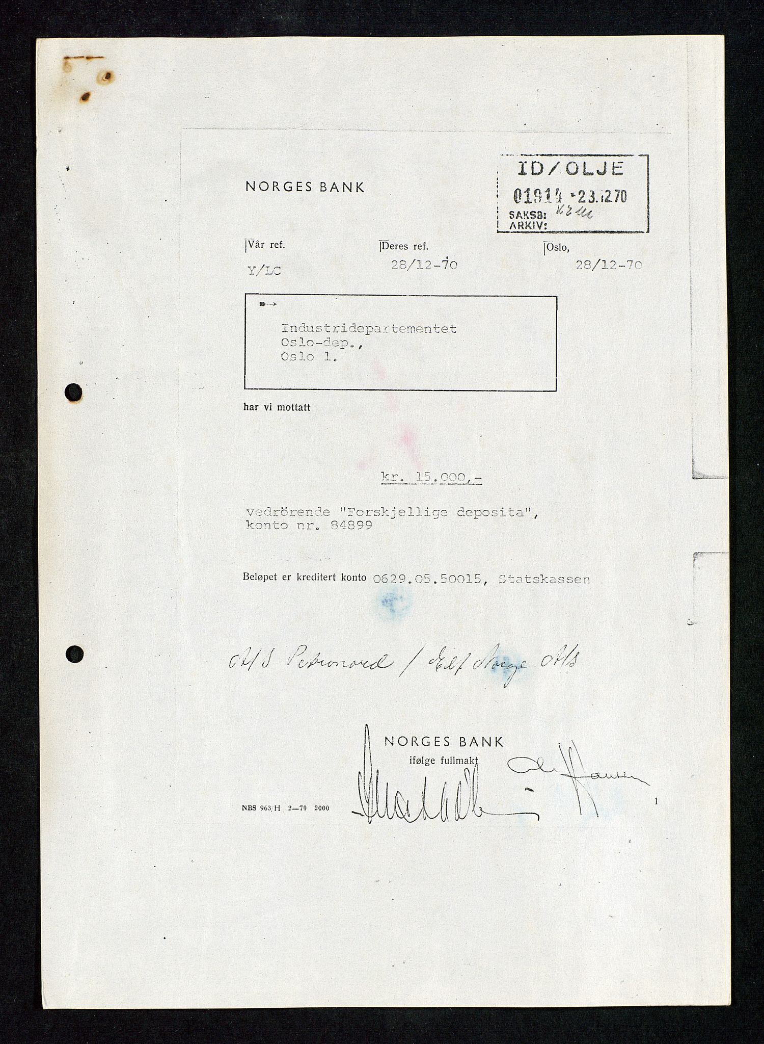 Industridepartementet, Oljekontoret, AV/SAST-A-101348/Da/L0003: Arkivnøkkel 711 Undersøkelser og utforskning, 1963-1971, p. 551