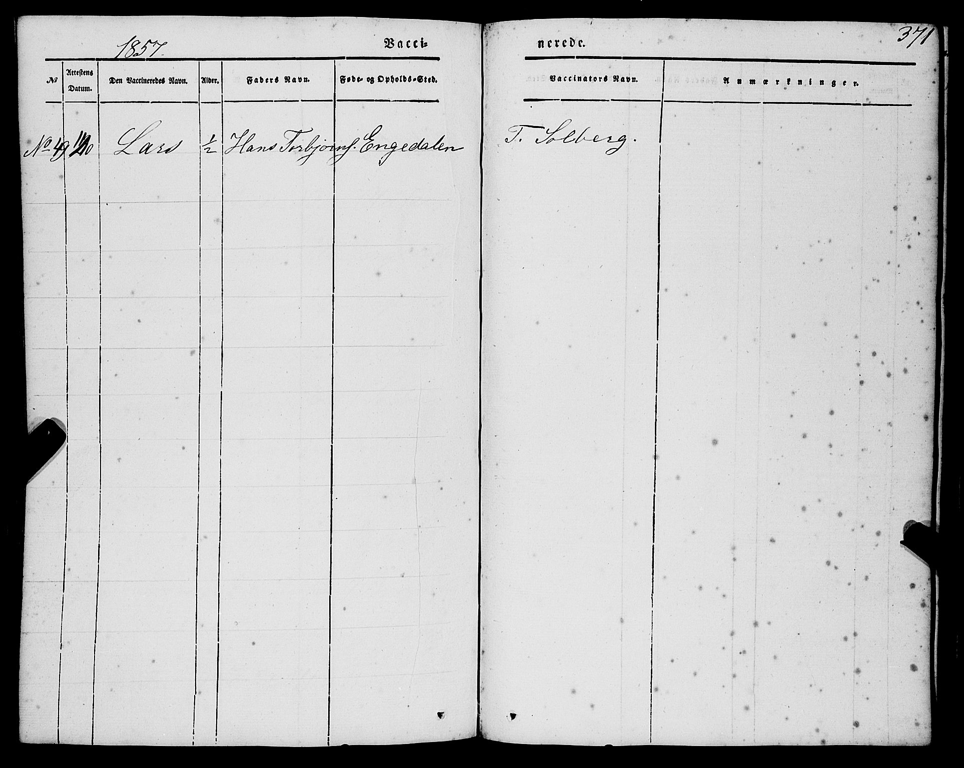 Strandebarm sokneprestembete, AV/SAB-A-78401/H/Haa: Parish register (official) no. A 7, 1844-1872, p. 371