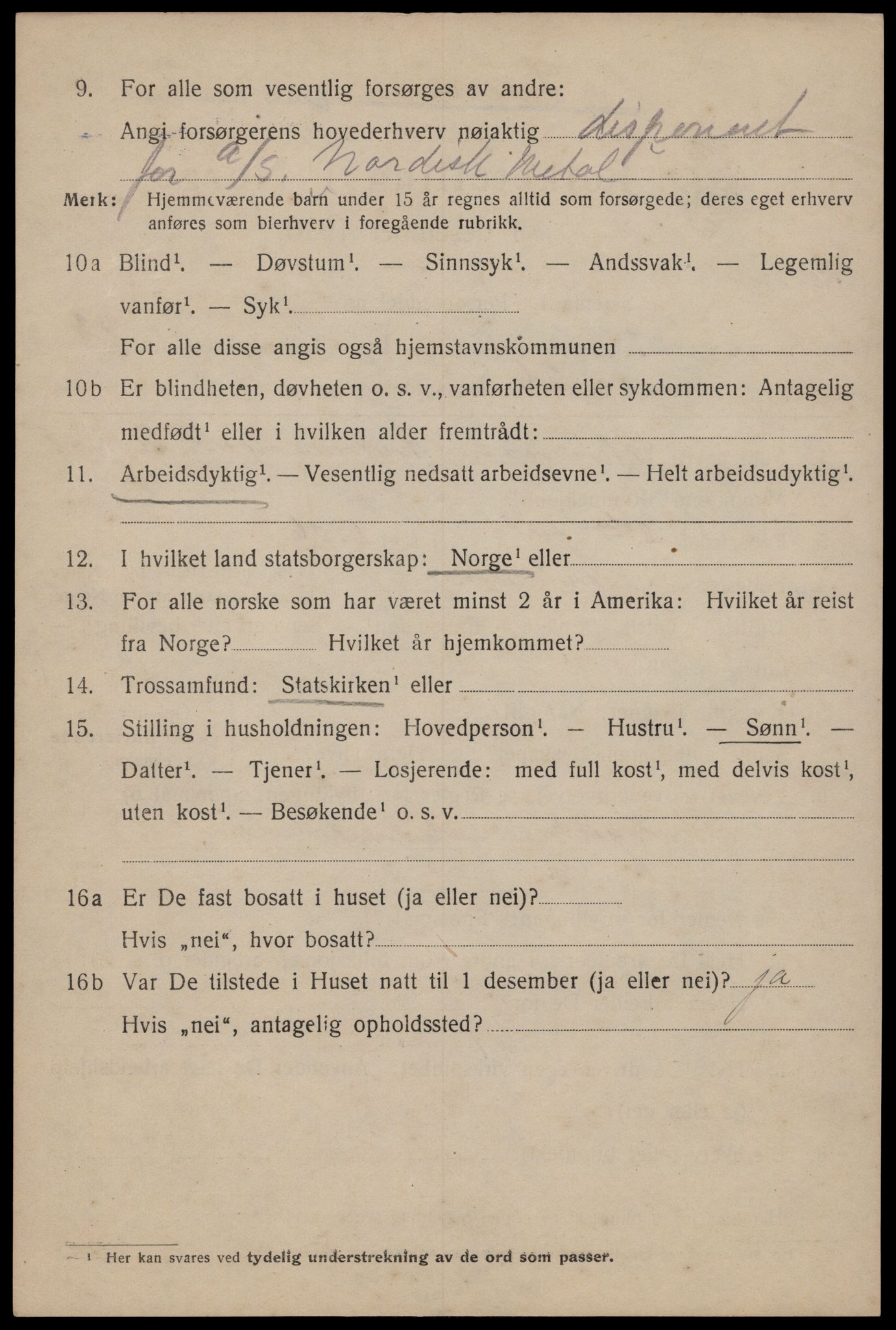 SAT, 1920 census for Trondheim, 1920, p. 65103