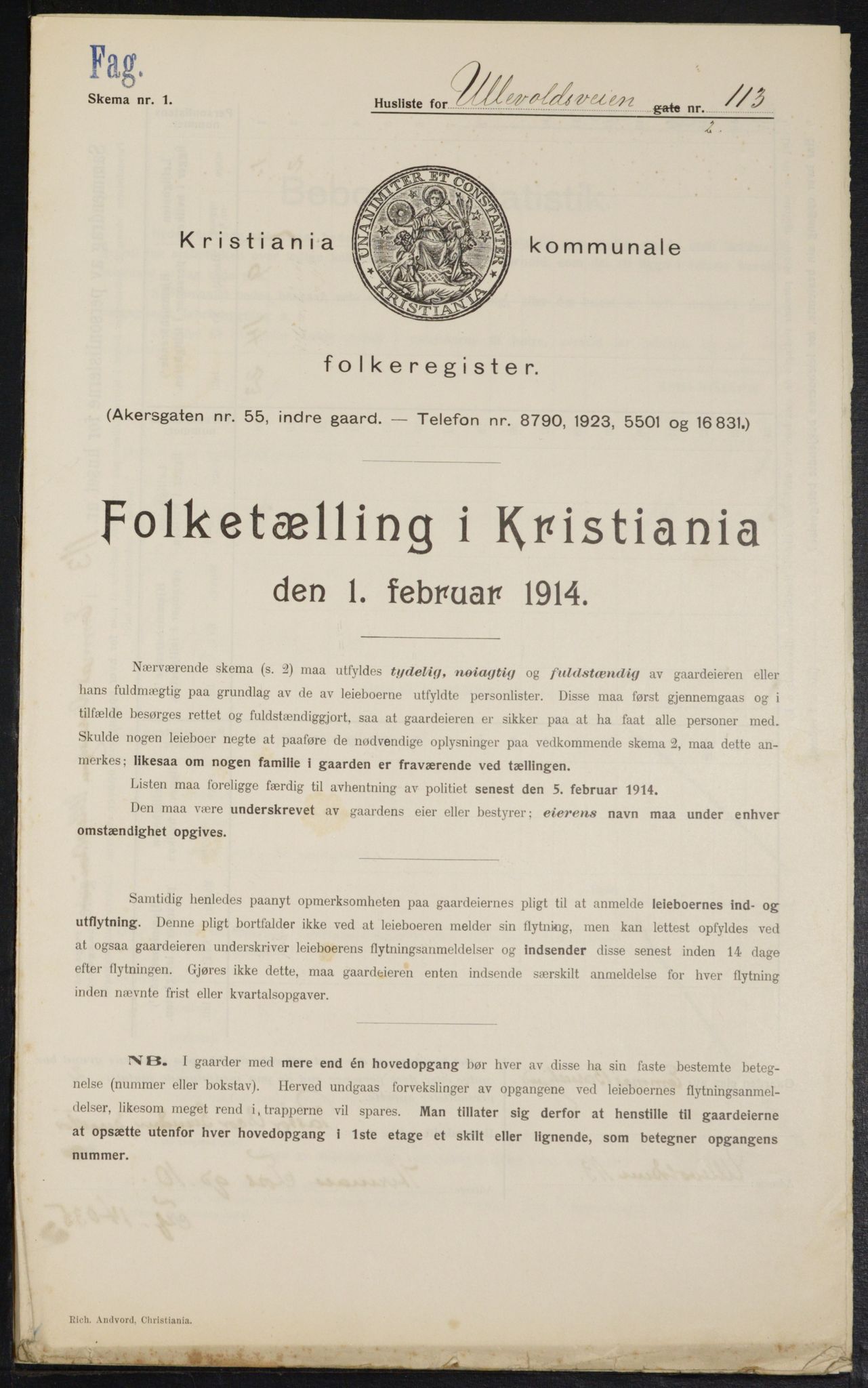 OBA, Municipal Census 1914 for Kristiania, 1914, p. 120767