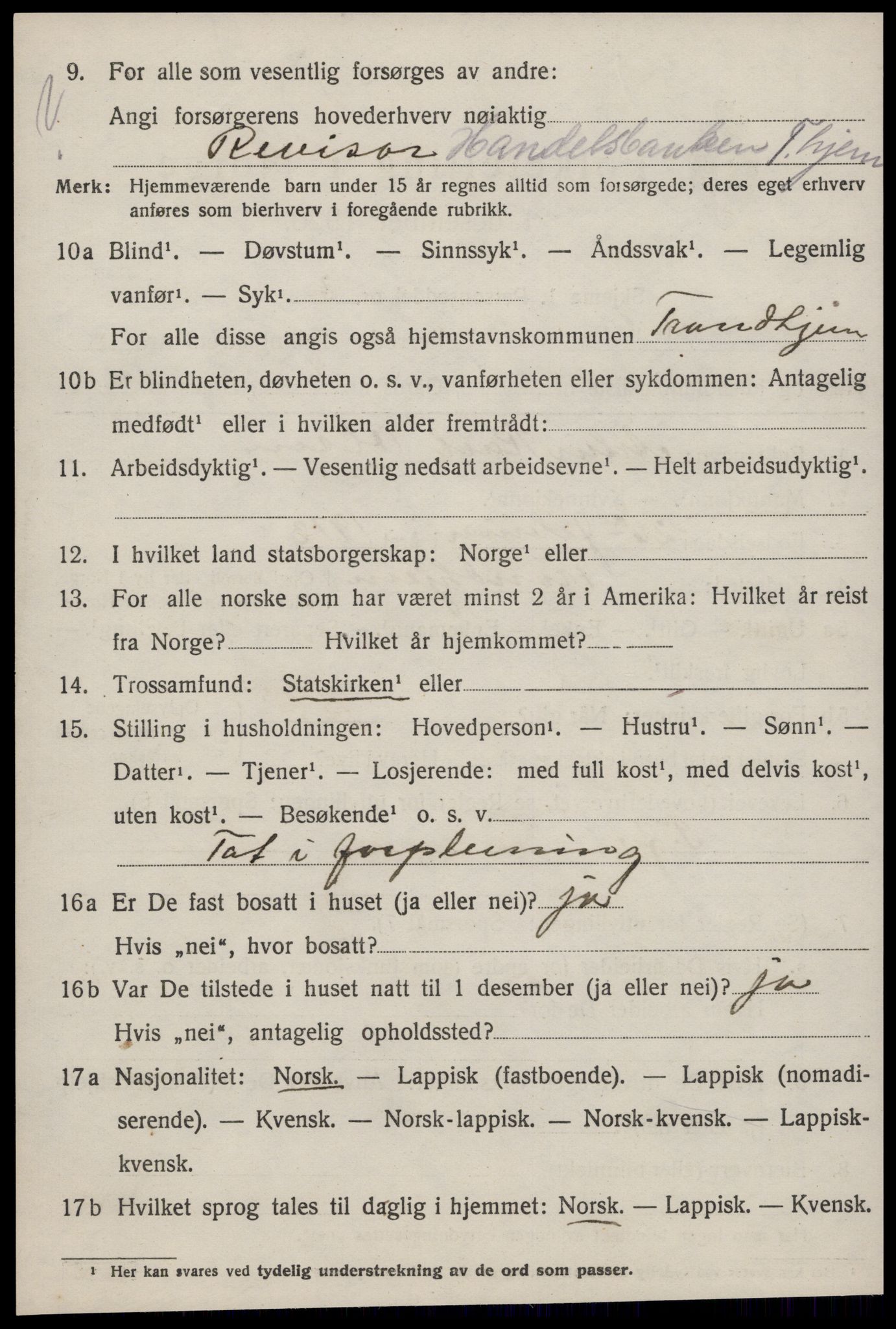 SAT, 1920 census for Selbu, 1920, p. 2757