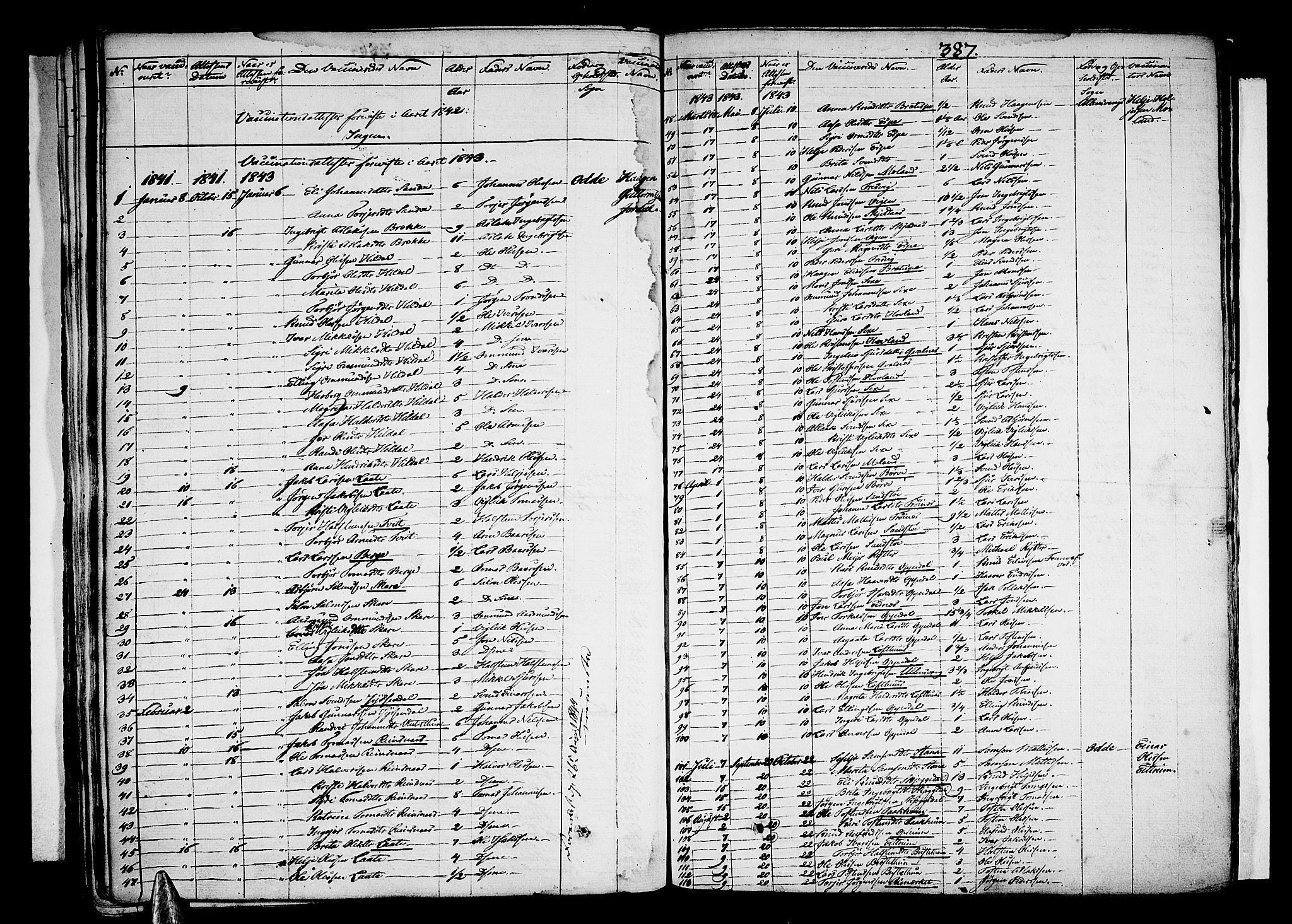 Ullensvang sokneprestembete, SAB/A-78701/H/Haa: Parish register (official) no. A 10, 1825-1853, p. 387