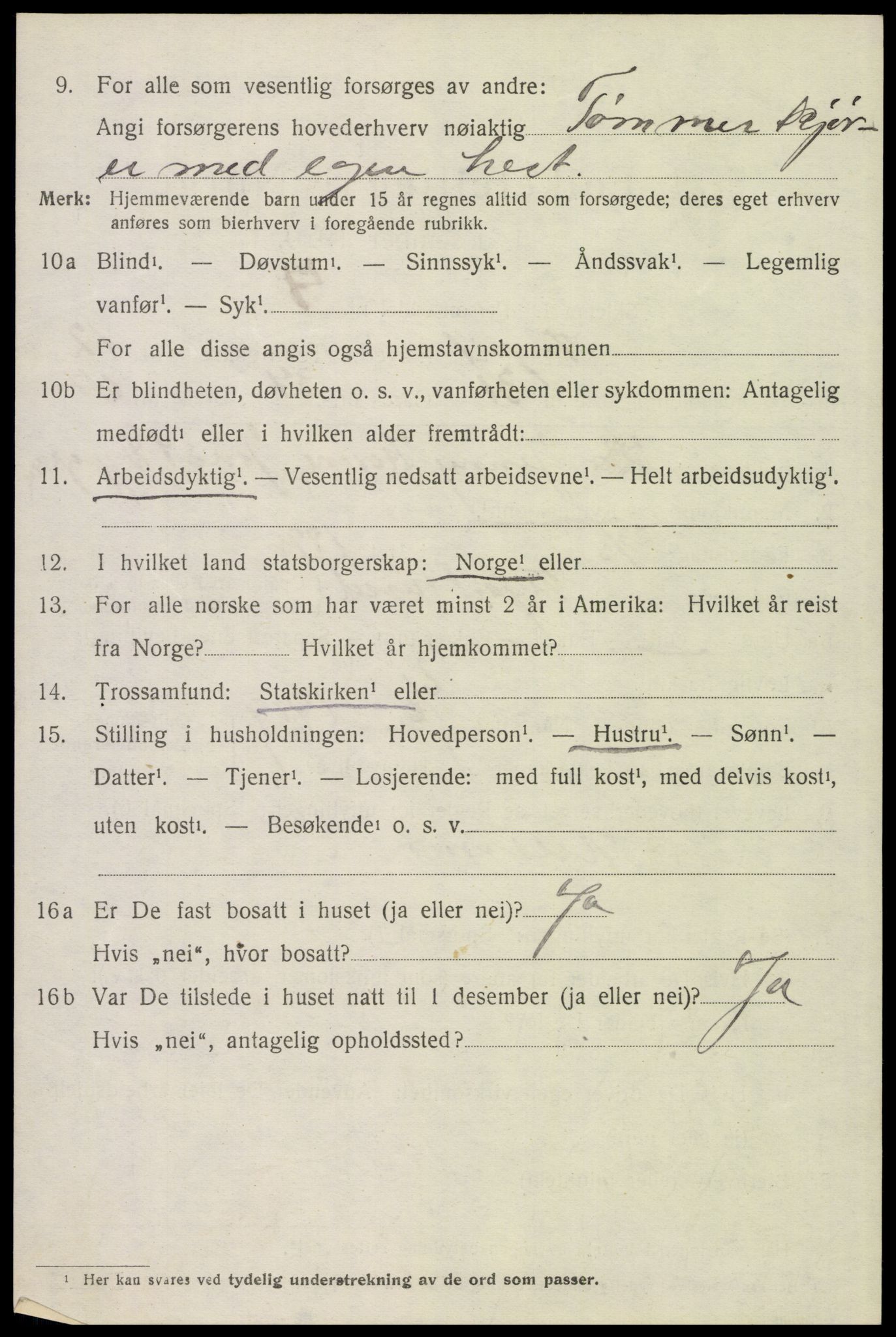 SAH, 1920 census for Trysil, 1920, p. 7554