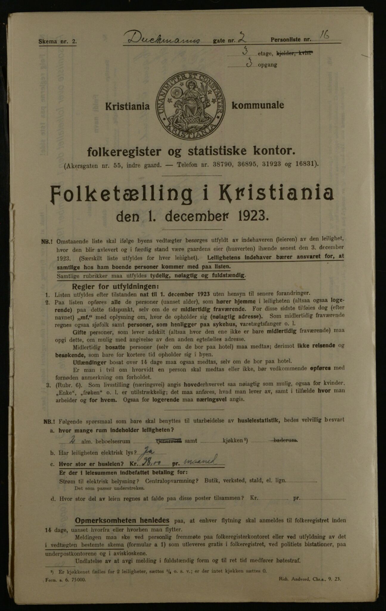 OBA, Municipal Census 1923 for Kristiania, 1923, p. 17191