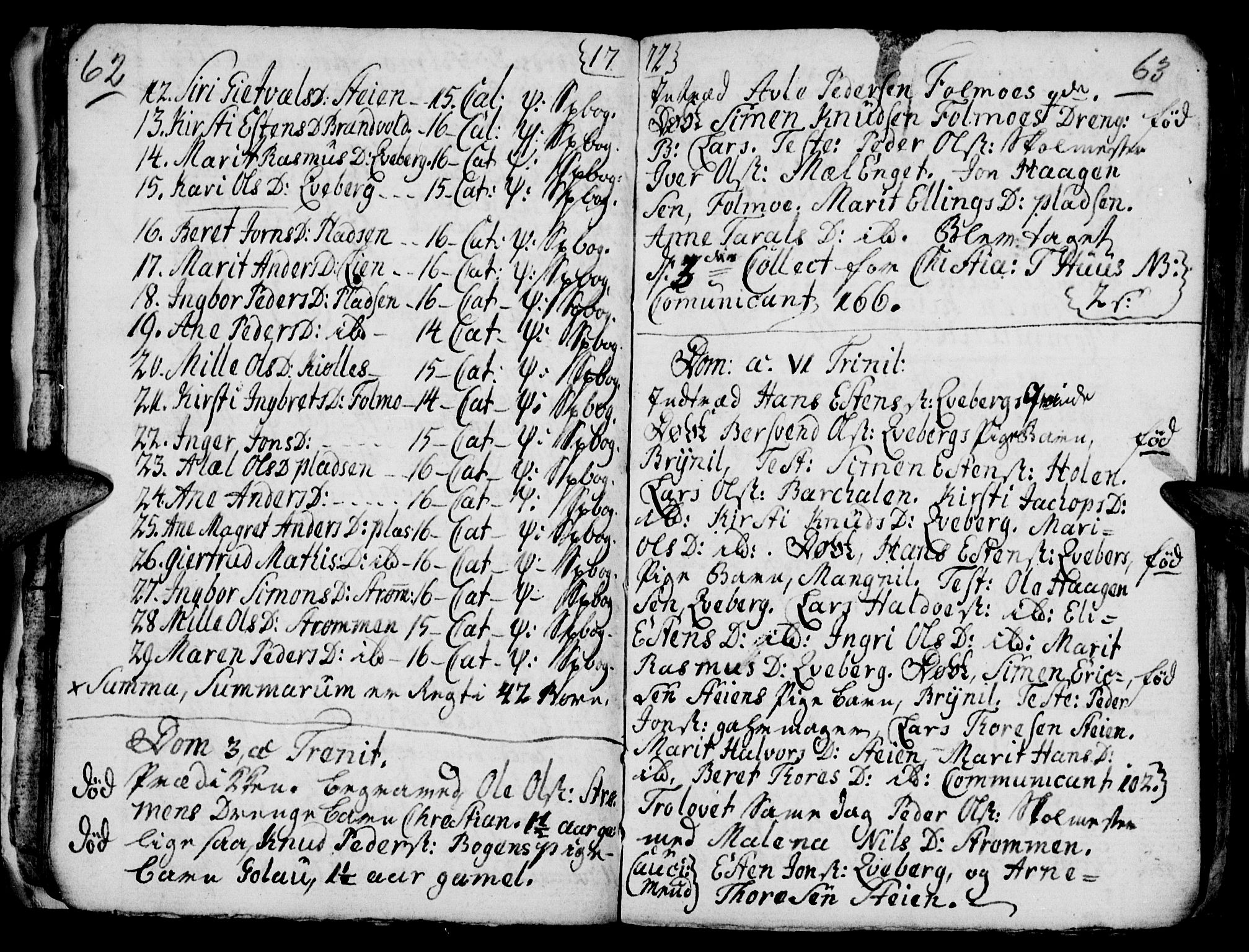 Tynset prestekontor, SAH/PREST-058/H/Ha/Hab/L0009: Parish register (official) no. 9, 1769-1781, p. 62-63