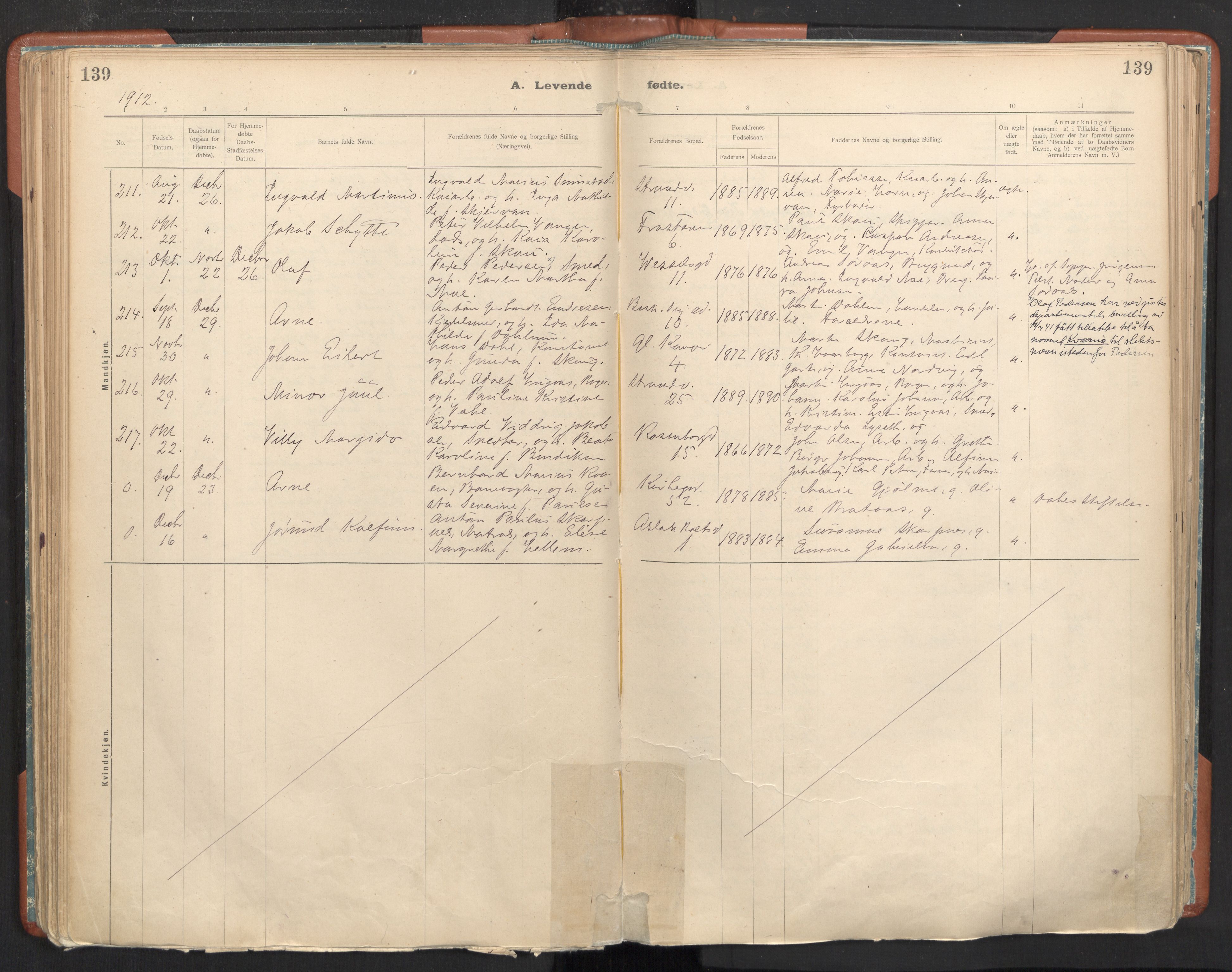 Ministerialprotokoller, klokkerbøker og fødselsregistre - Sør-Trøndelag, SAT/A-1456/605/L0243: Parish register (official) no. 605A05, 1908-1923, p. 139