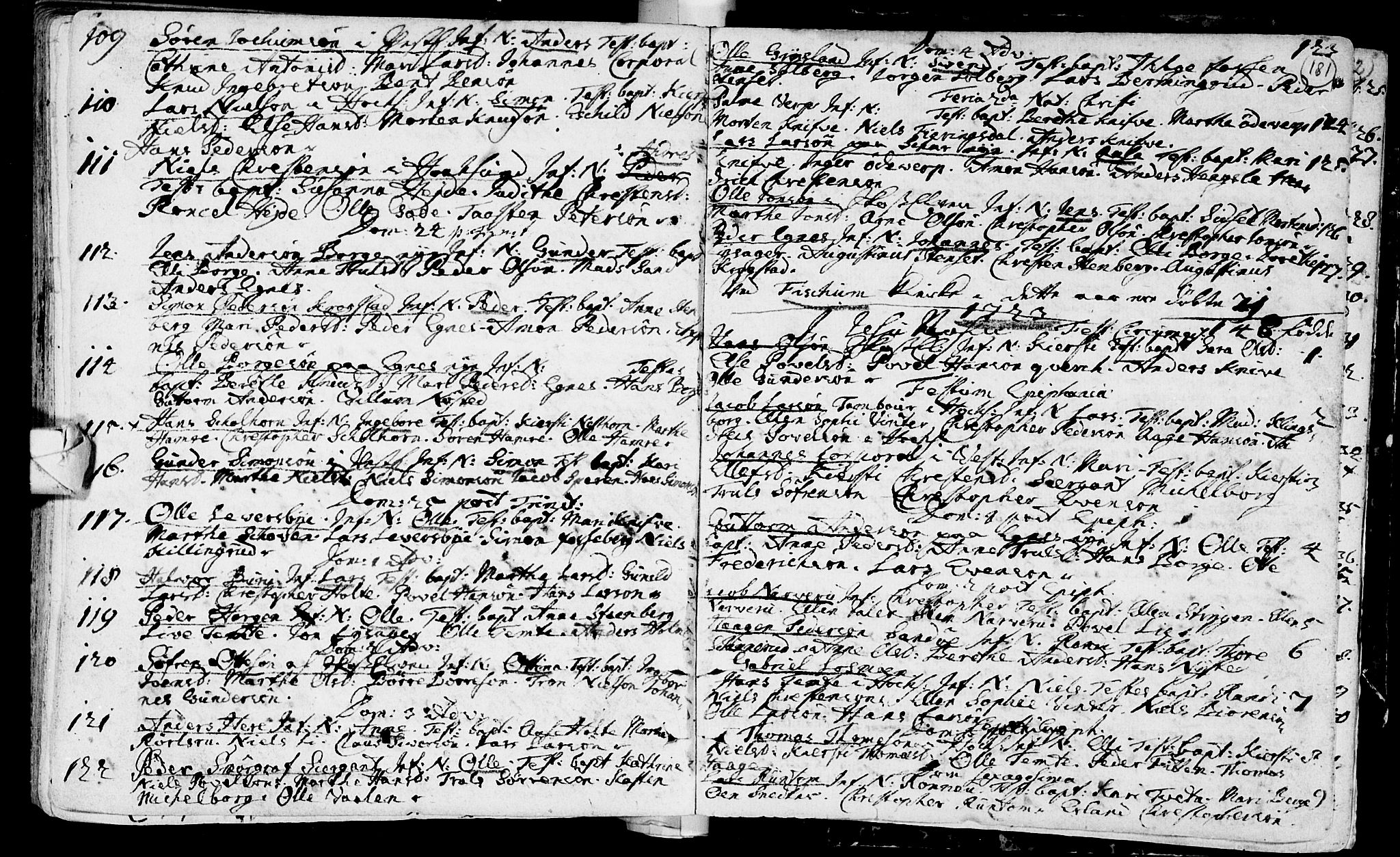 Eiker kirkebøker, AV/SAKO-A-4/F/Fa/L0002: Parish register (official) no. I 2, 1705-1724, p. 181