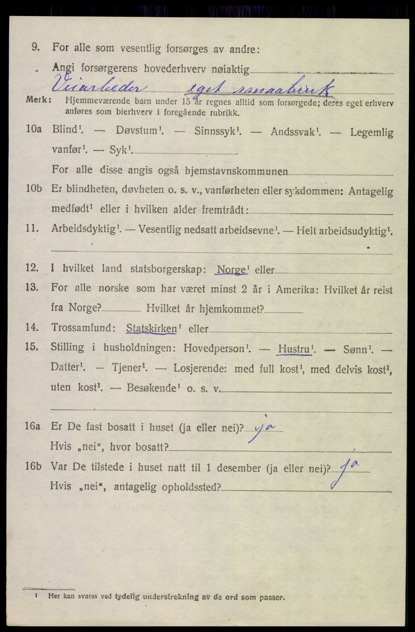 SAK, 1920 census for Froland, 1920, p. 2616