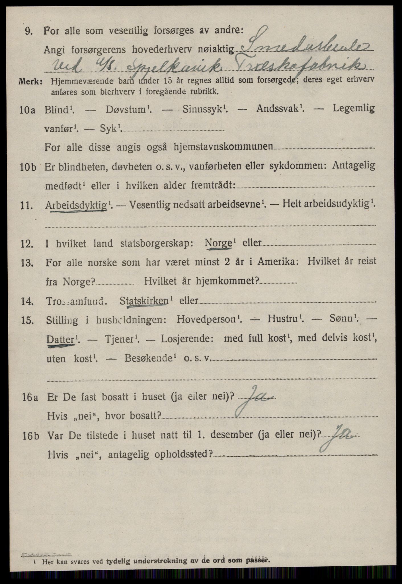 SAT, 1920 census for Borgund, 1920, p. 5113