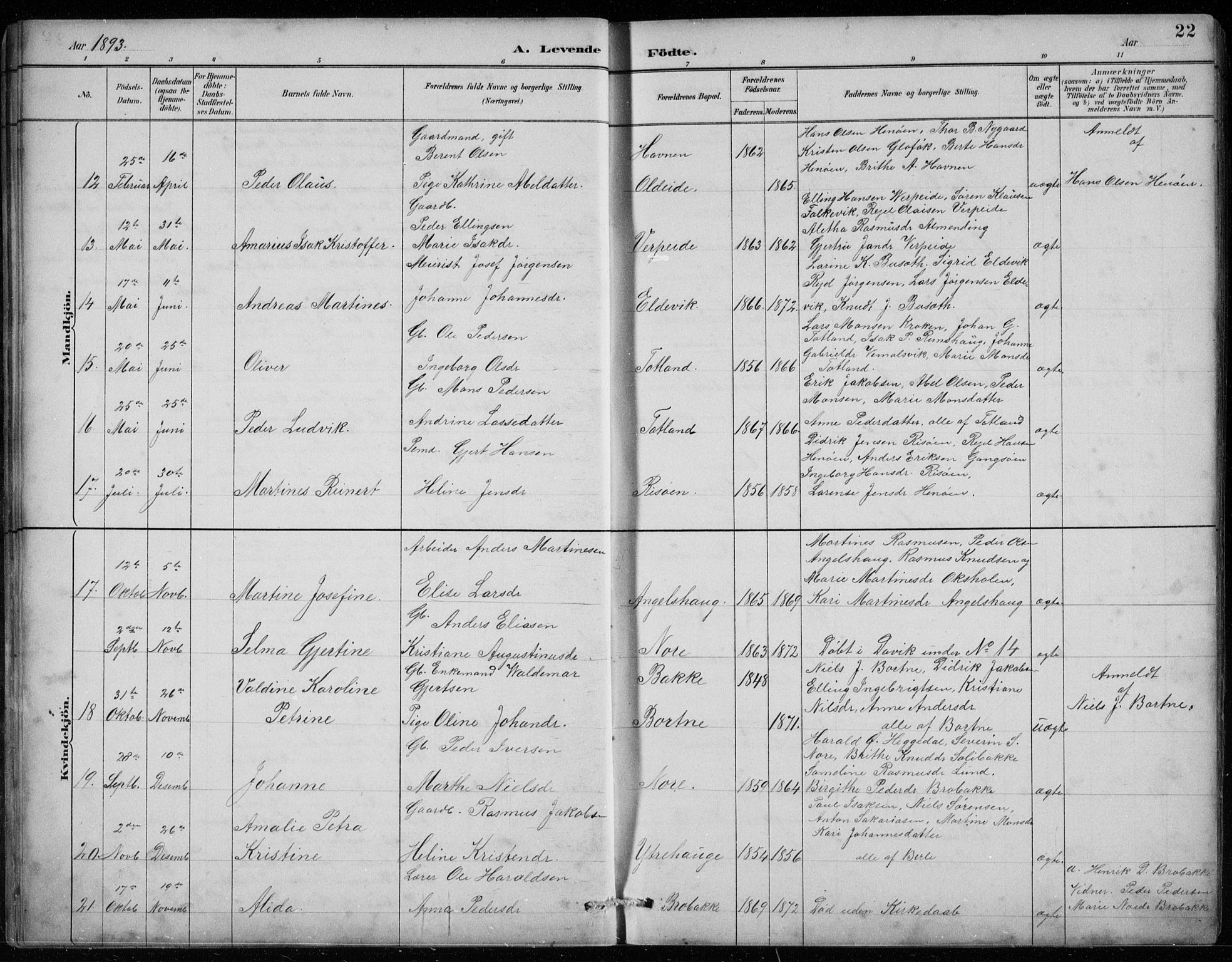 Davik sokneprestembete, AV/SAB-A-79701/H/Hab/Habc/L0002: Parish register (copy) no. C 2, 1889-1906, p. 22