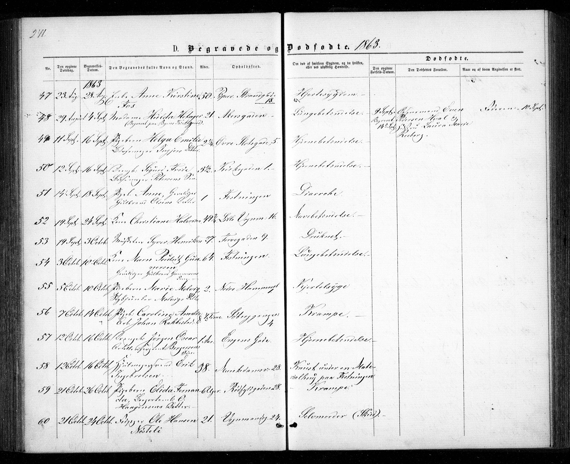 Garnisonsmenigheten Kirkebøker, AV/SAO-A-10846/G/Ga/L0006: Parish register (copy) no. 6, 1860-1880, p. 241