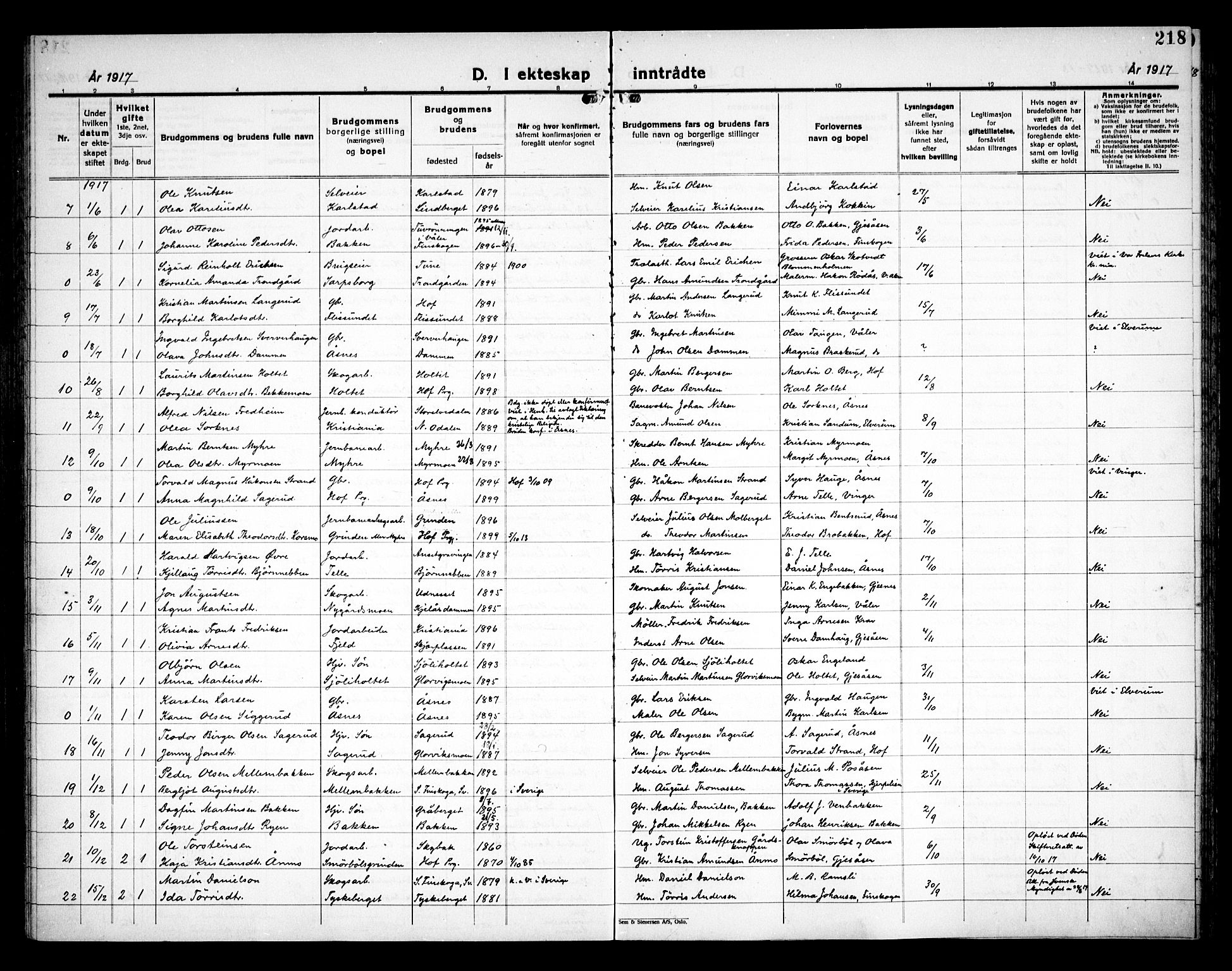 Åsnes prestekontor, AV/SAH-PREST-042/H/Ha/Haa/L0000C: Parish register (official) no. 0A, 1890-1929, p. 218