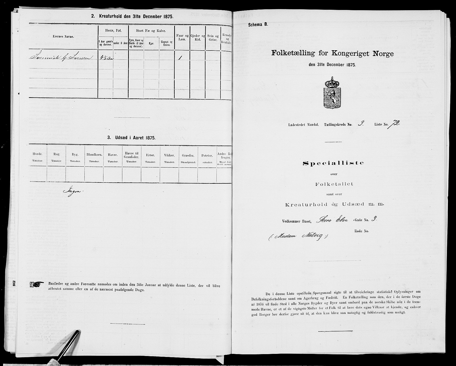 SAK, 1875 census for 1002B Mandal/Mandal, 1875, p. 164